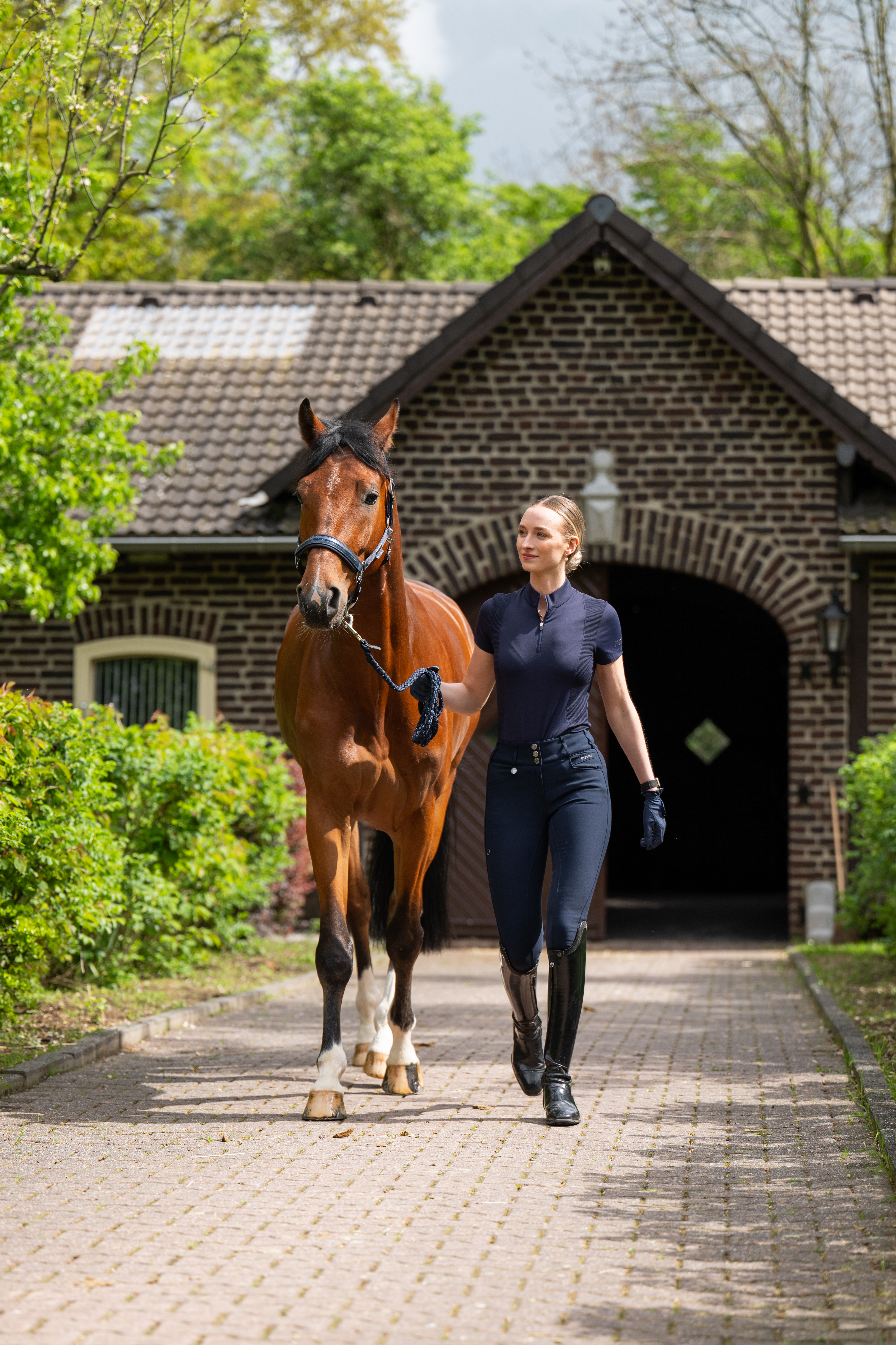 Reithose Damen Candela Kunstleder Ganzbesatz