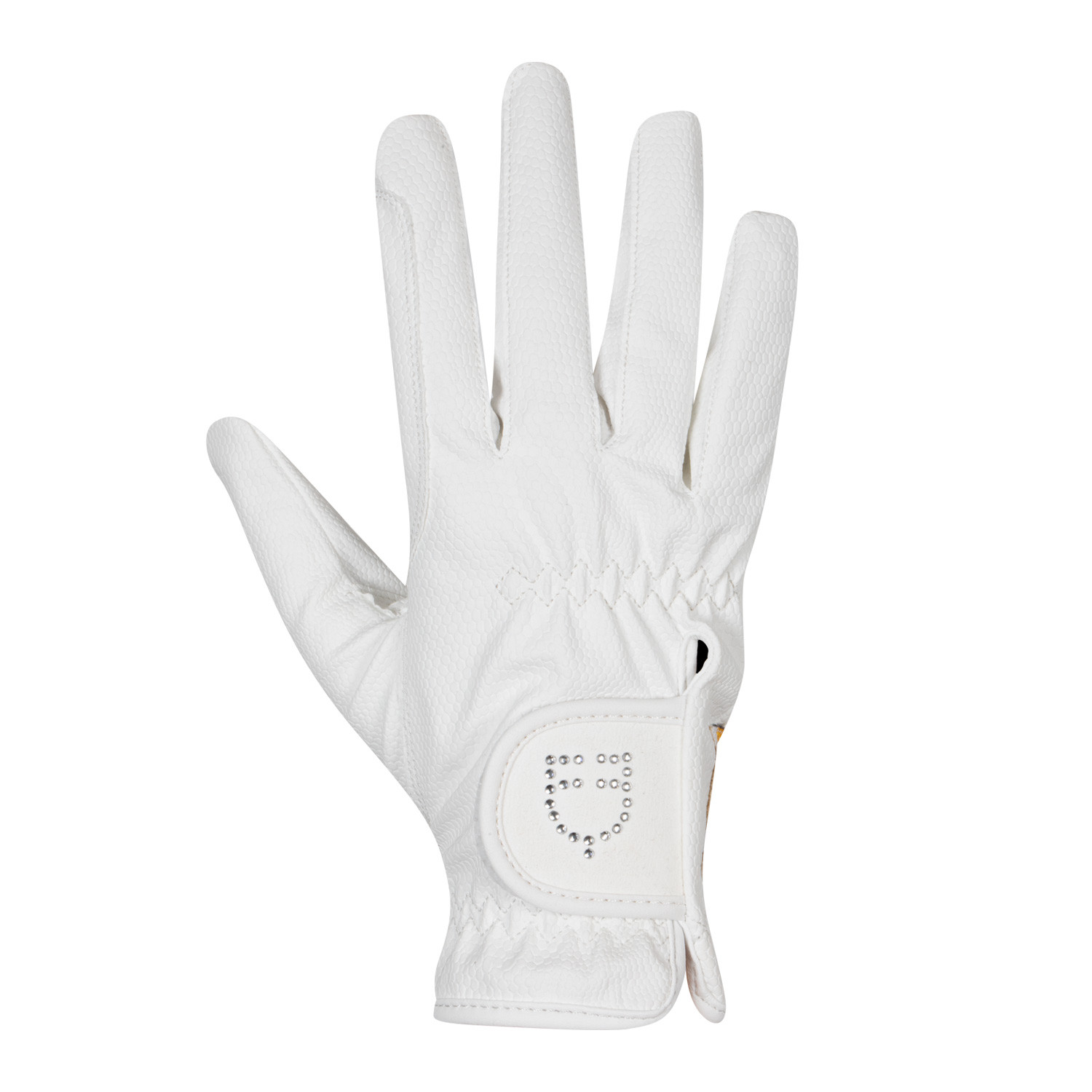 Handschuhe aus weichem technischem Material mit Glitzer-Logo