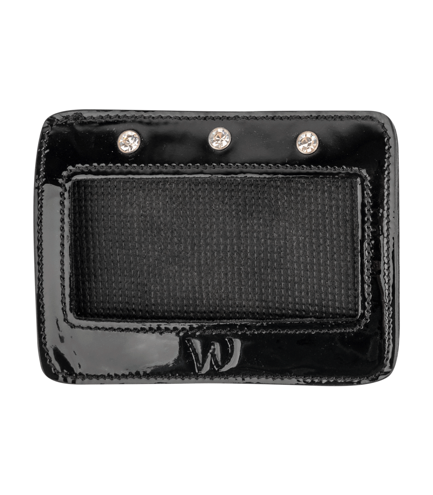 Dossards en cuir verni, rectangulaires, noir