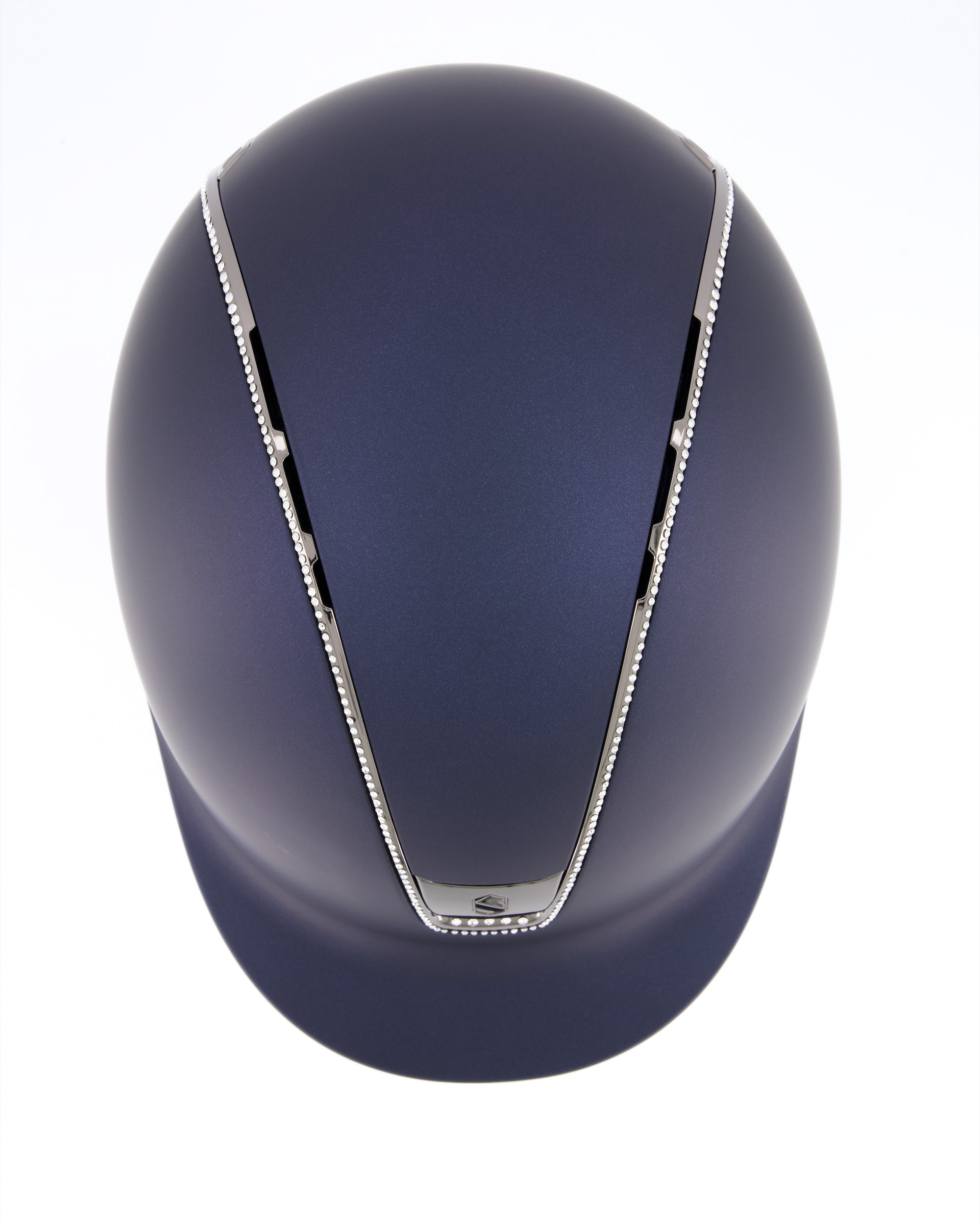 Reithelm 2.0 Shadowmatt Black Chrome 300 Swarovski in blau