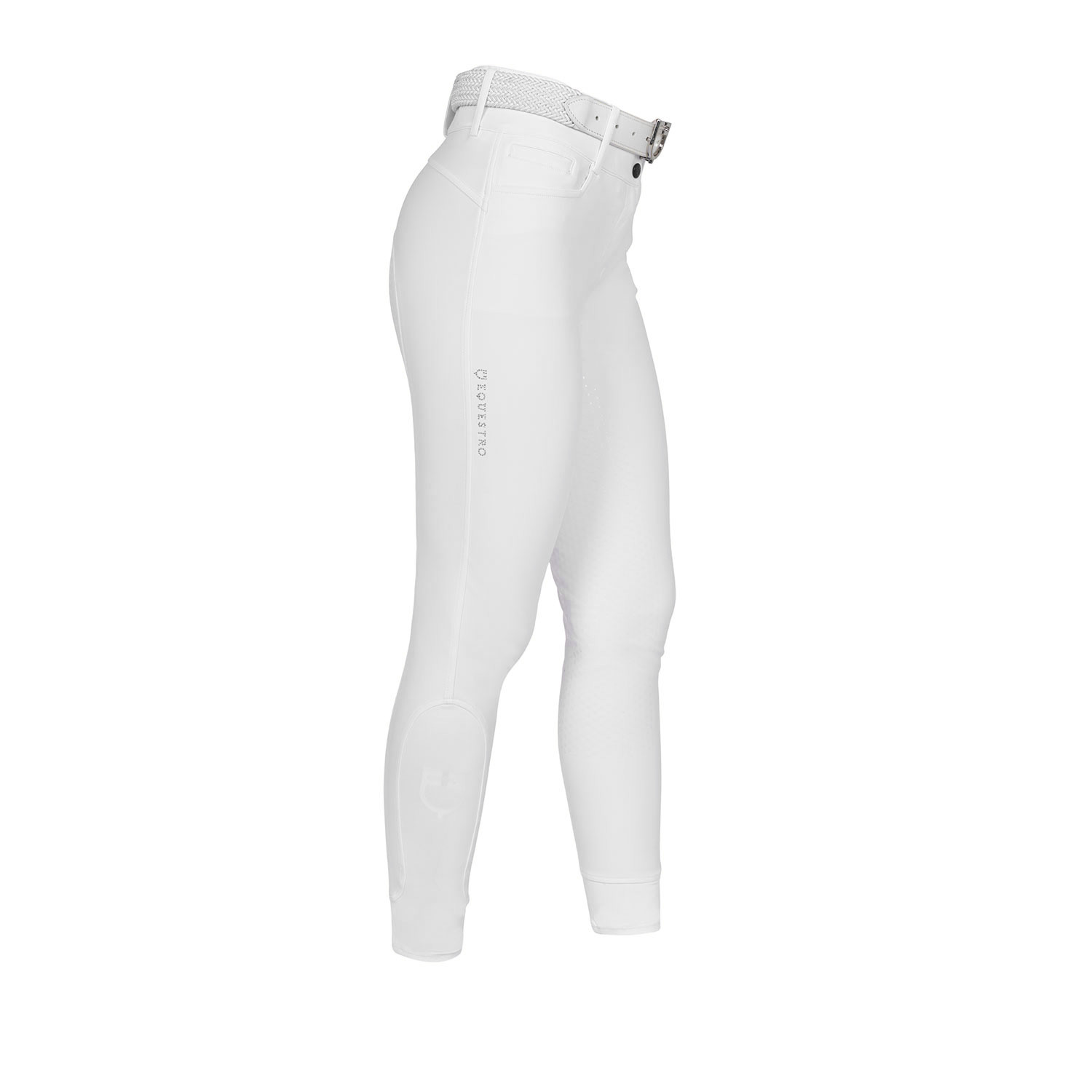Damen-Reithose mit hohem Bund, Vollbesatz und Strass-Logo