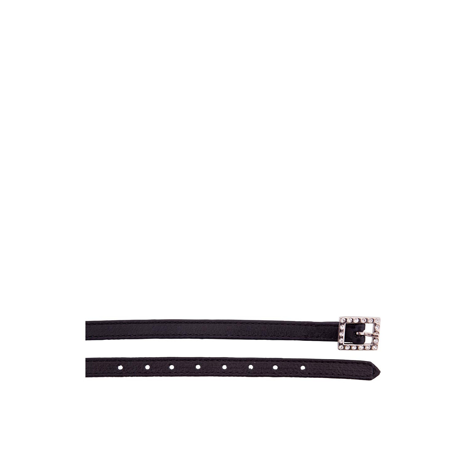 Leder Sporenriemen 14 mm in schwarz