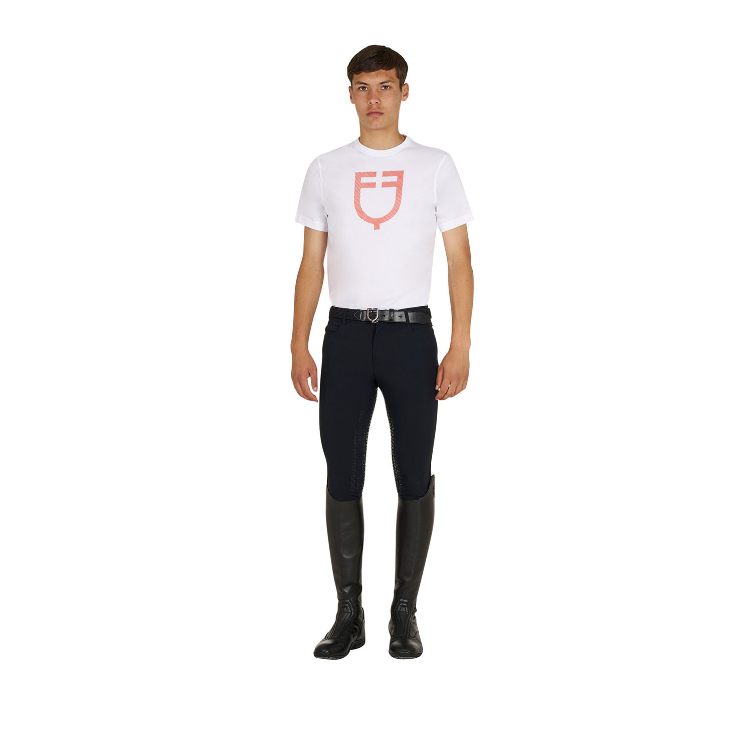 Herren-Basic-T-Shirt mit glänzendem Logo