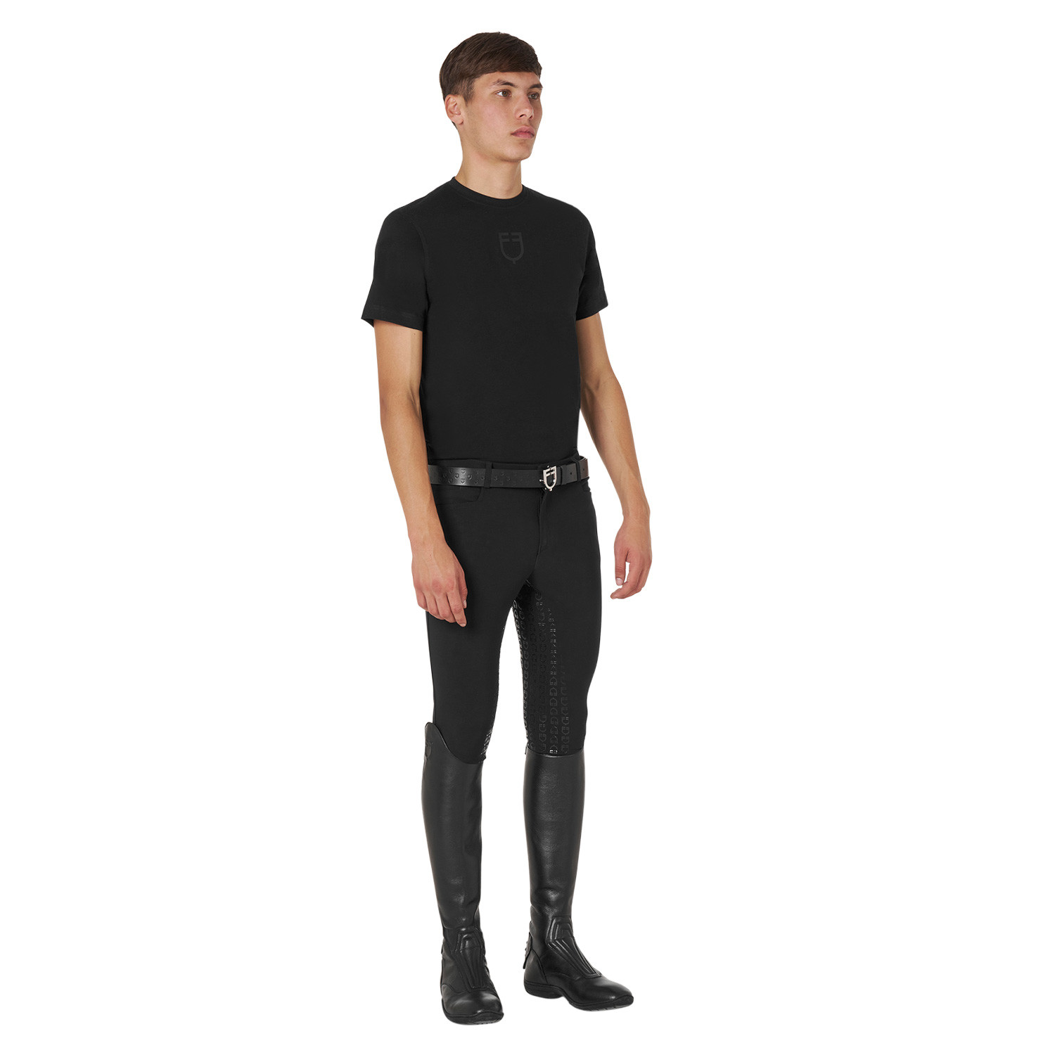 Basic-T-Shirt mit Ton-in-Ton-Logo für Herren