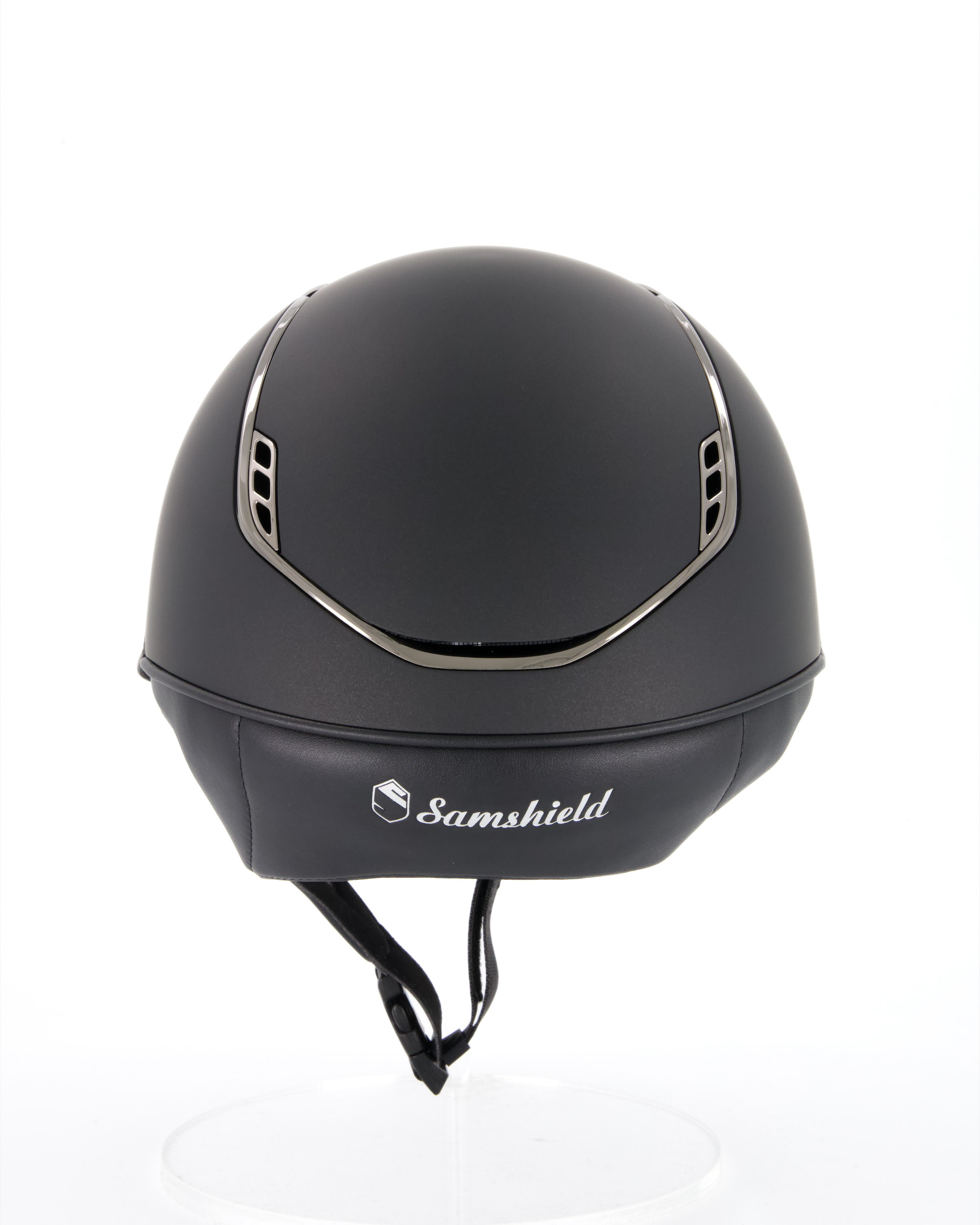 Reithelm 2.0 Shadowmatt black, Frontalband Crystal Comet light, Trim u. Blason Chrome Black