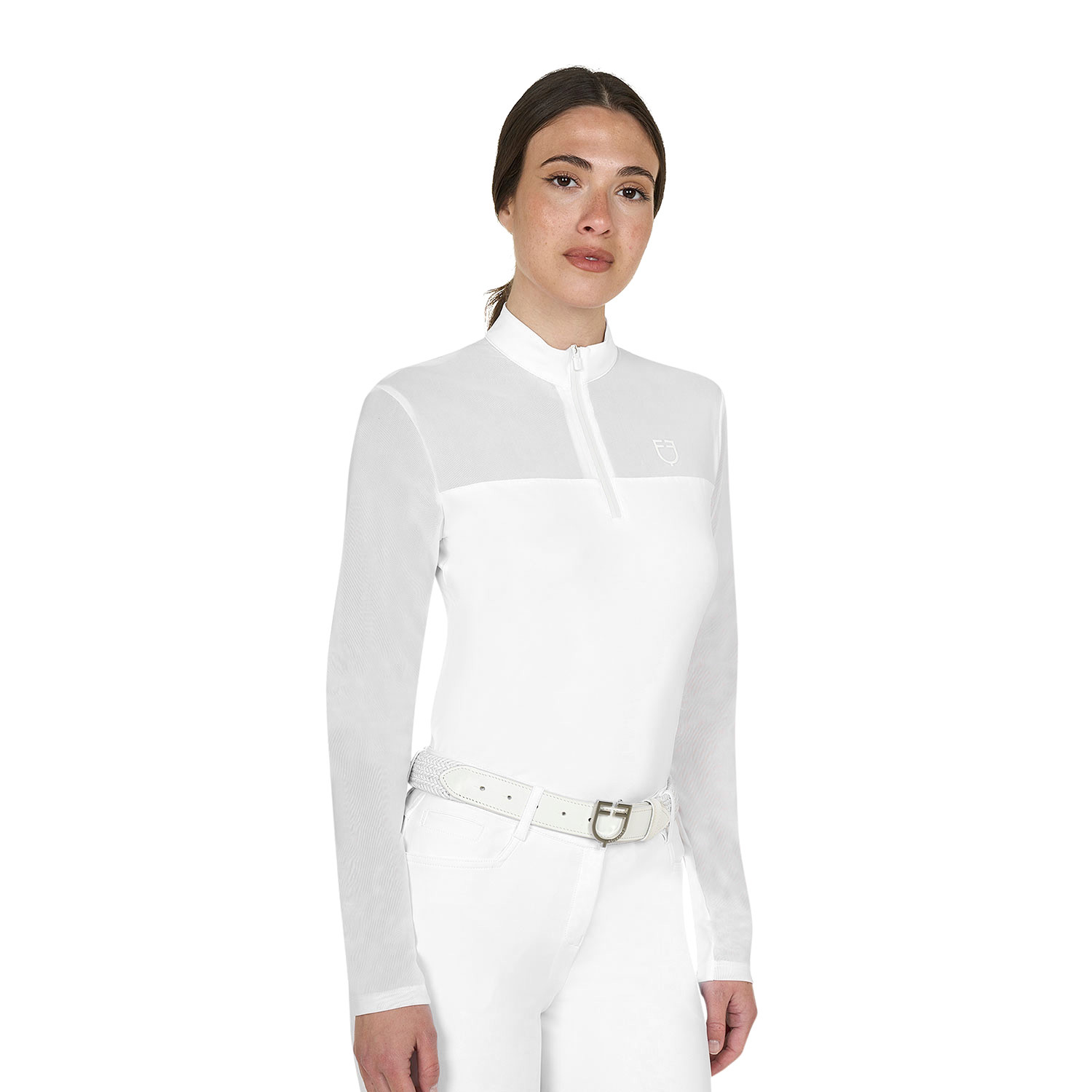 Langarm-Turnierpolo für Damen mit Micro-Mesh-Einsätzen