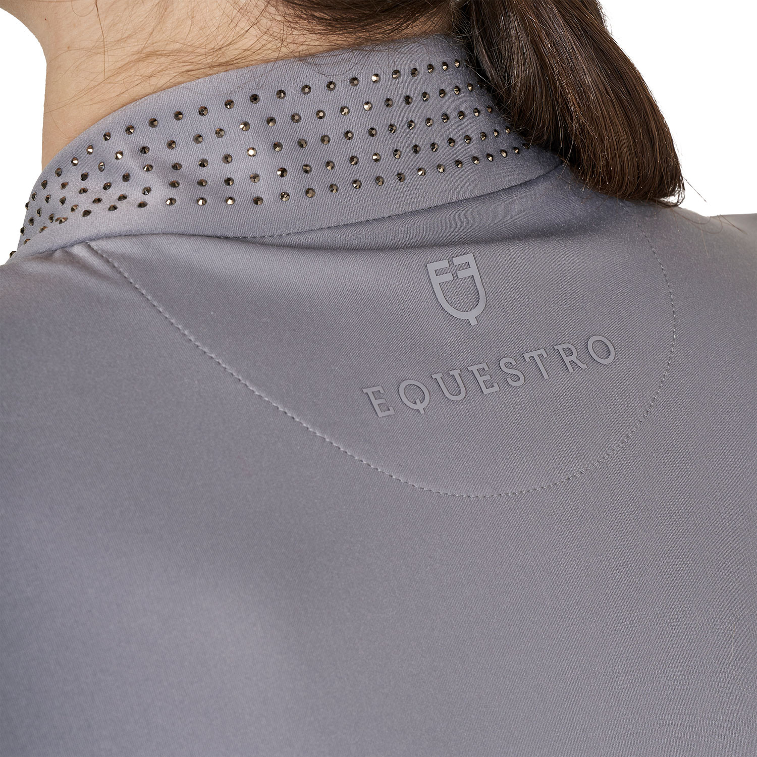 Technisches Trainings-Poloshirt mit Strass