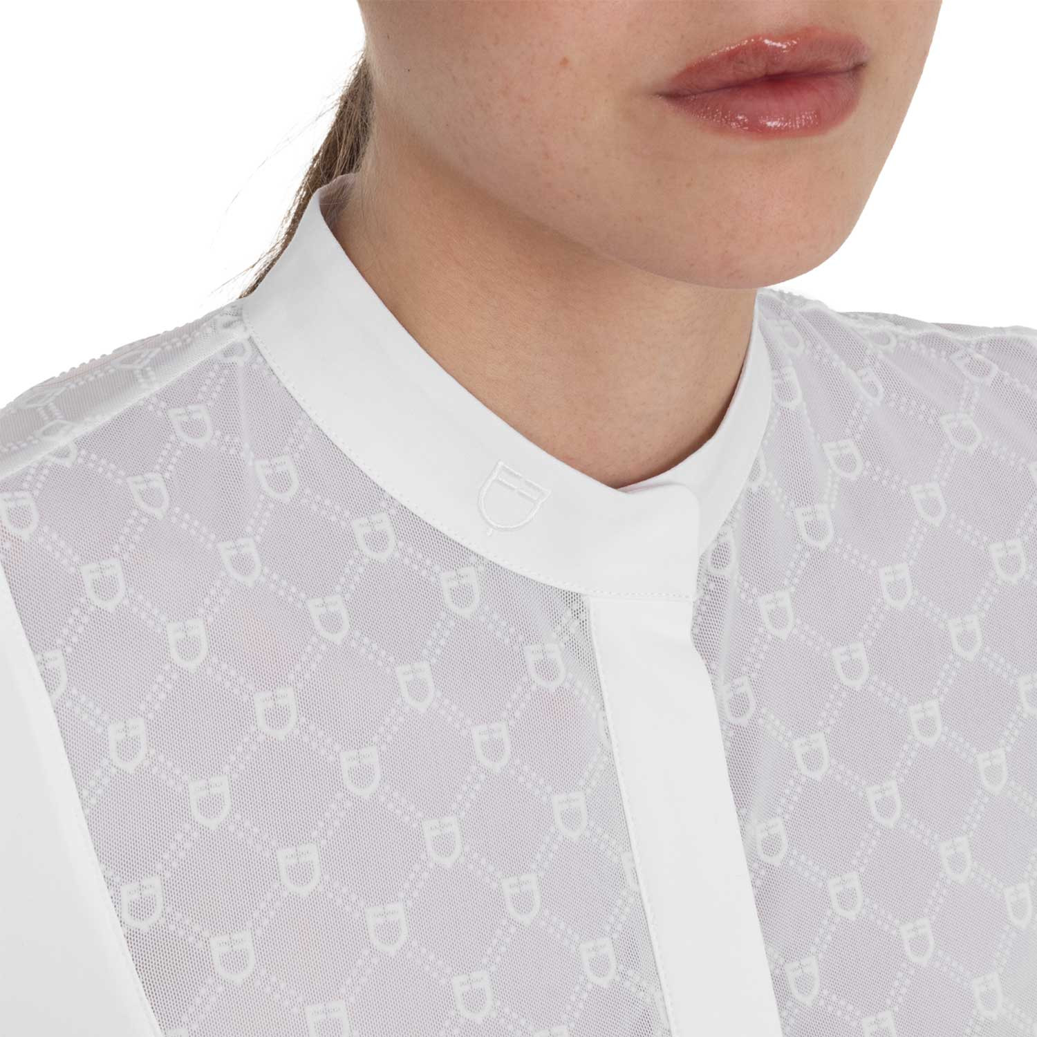 Damen-Turnierpolo mit Tüll-Einsätzen