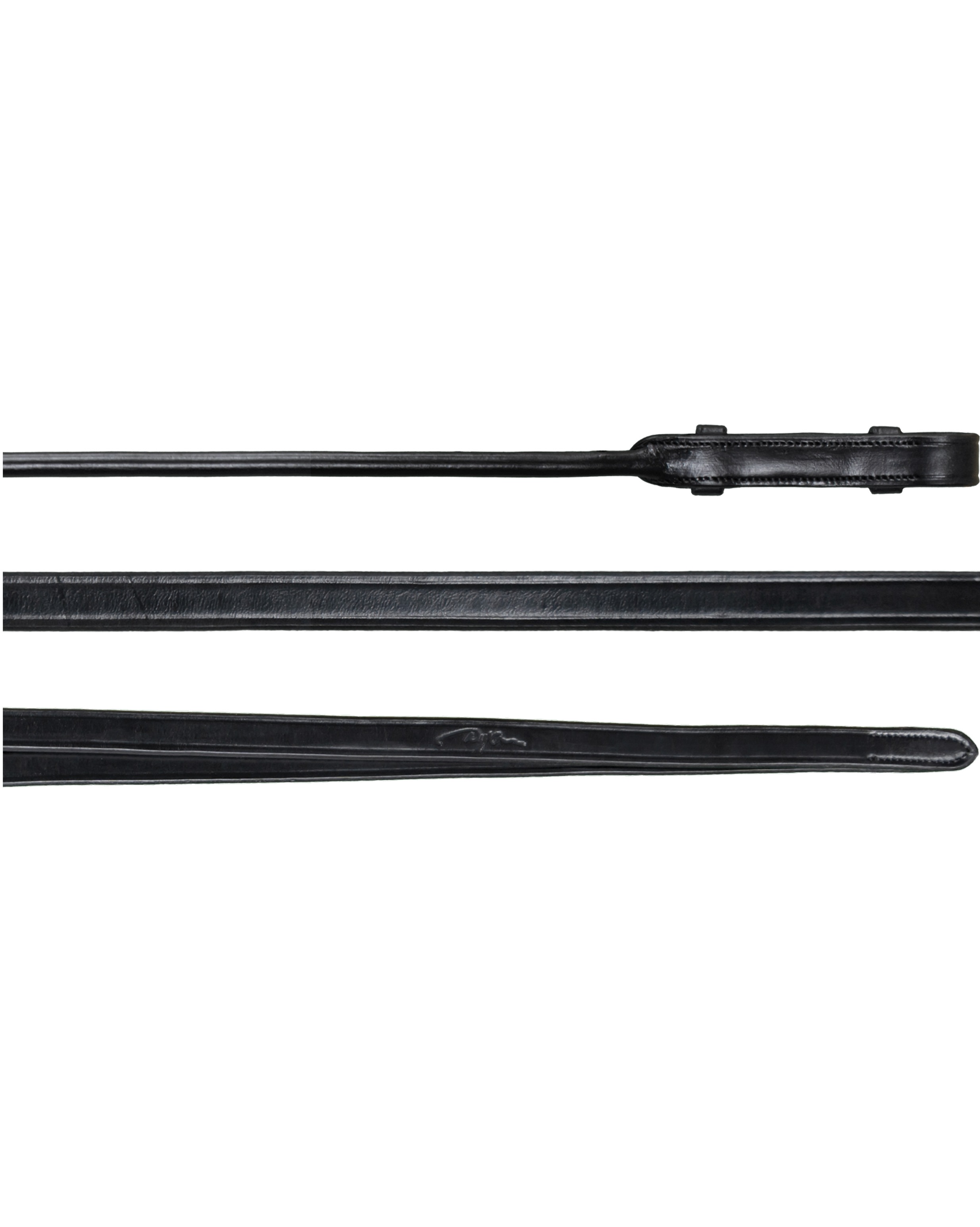 Double bridle reins 1/2 leather in black