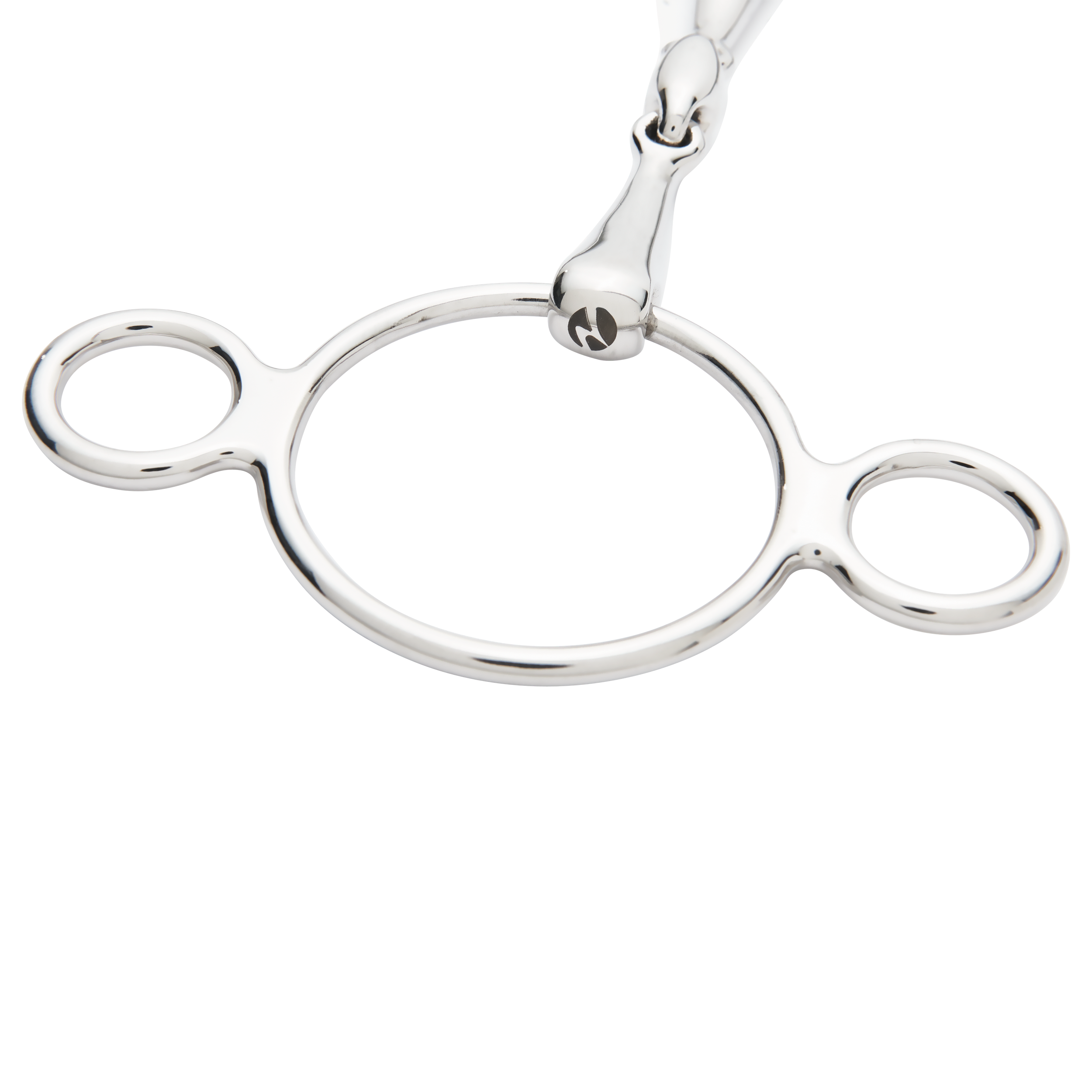 Mors simple 3 anneaux acier, 16 mm, double brisure