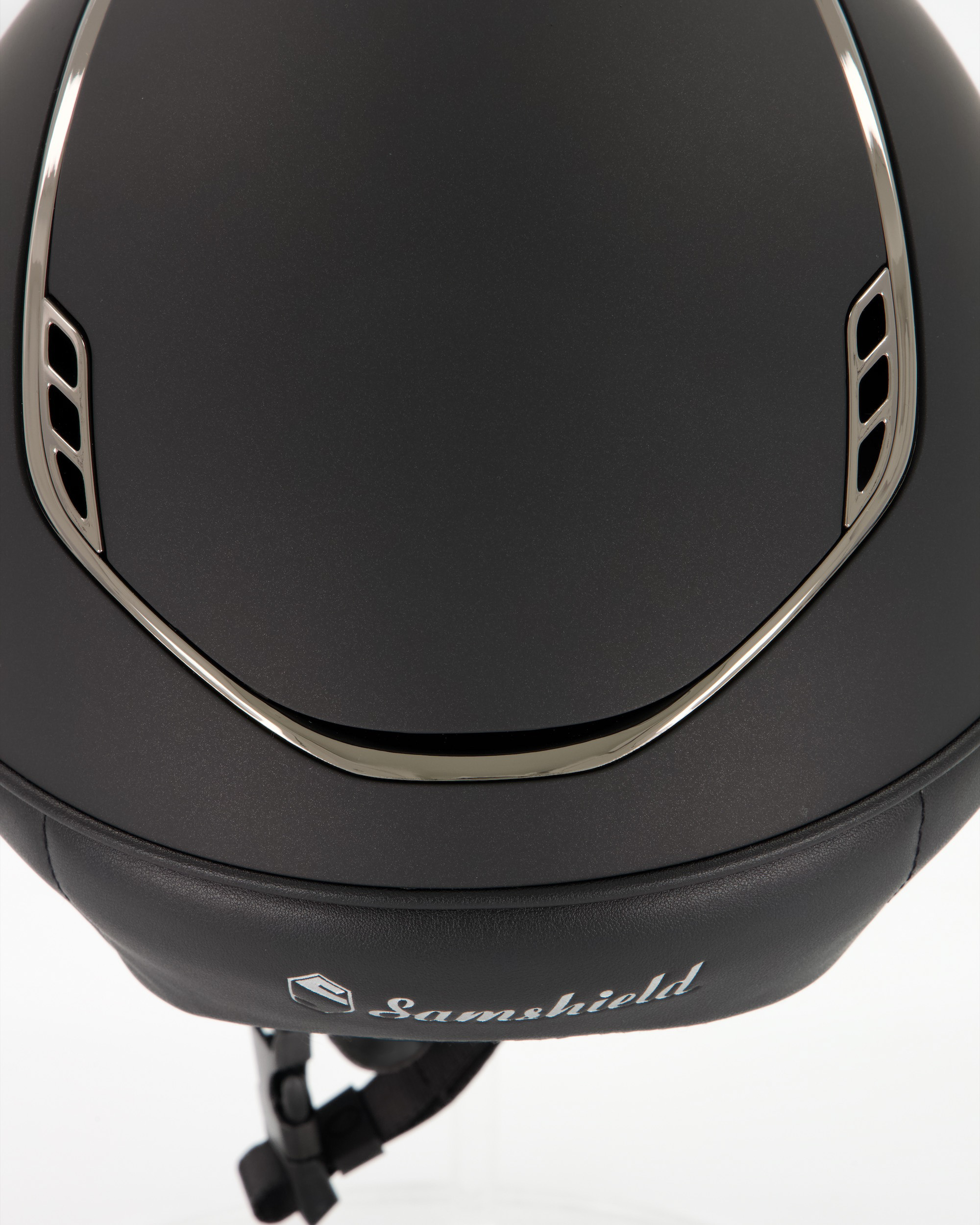 Riding helmet 2.0 Shadowmatt Trim Black Chrome Blason Crystal Fabric Black in black