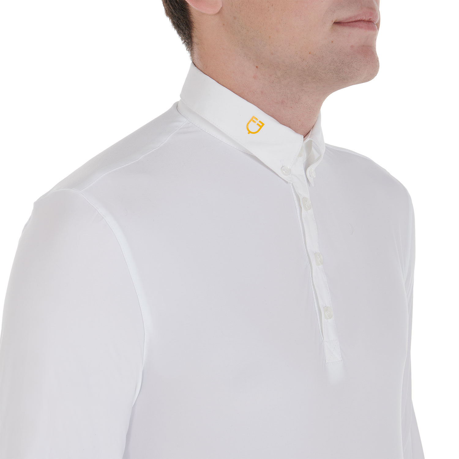 Langarm-Poloshirt für Herren aus technischem Fleece