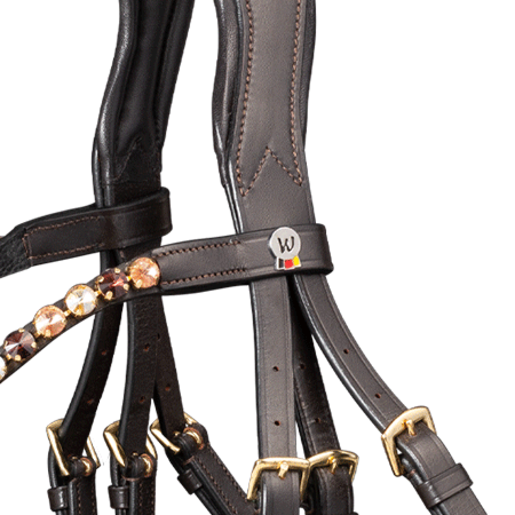 Snaffle bridle X-Line Goldheart, swedish comb.
