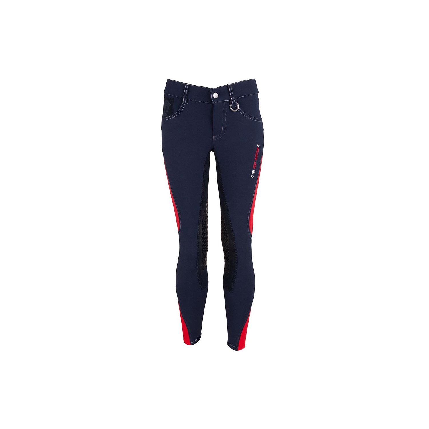 Reithose Mika Kinder Microfaserbesatz mit Kniebesatz aus Silikon in Navy