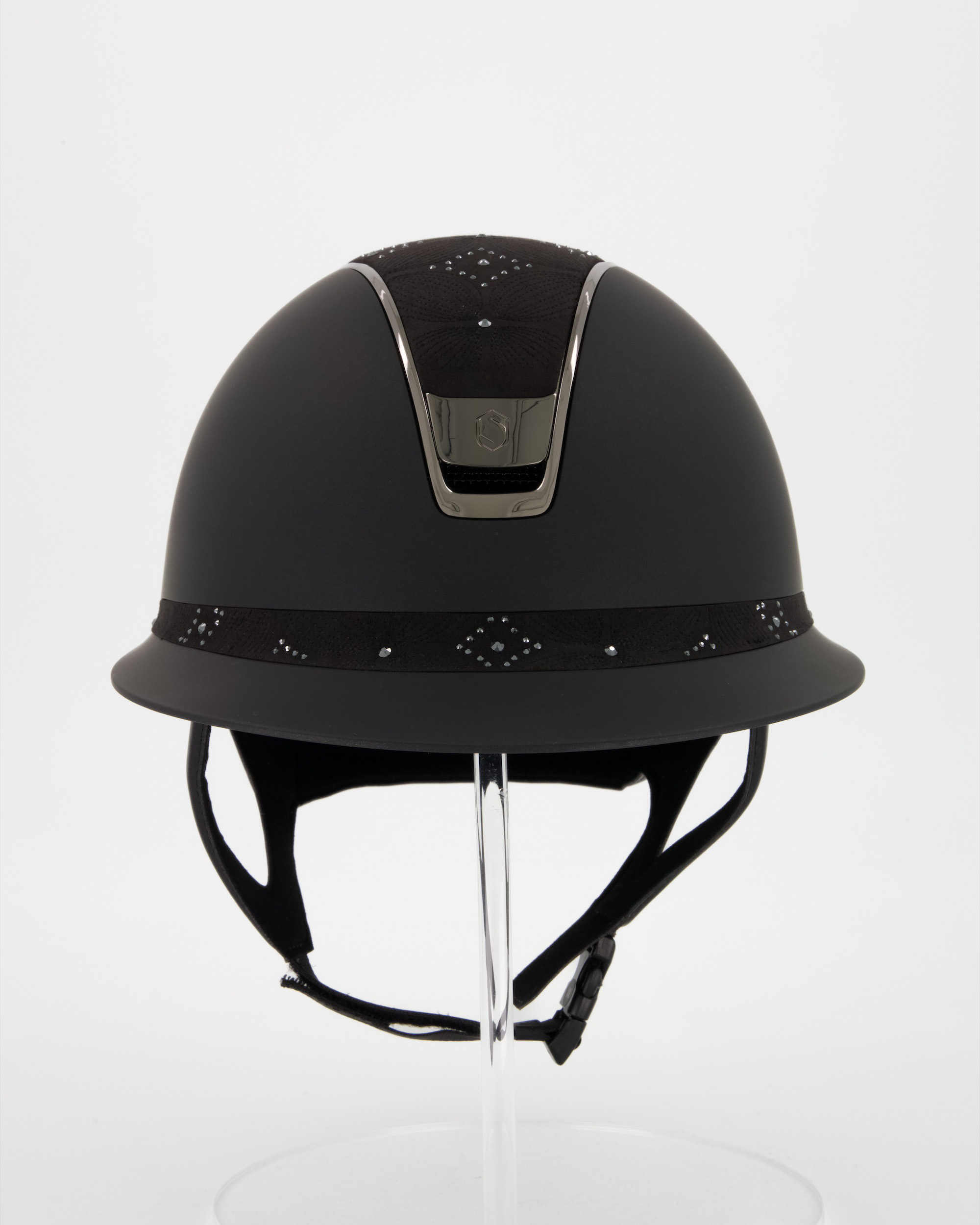 Reithelm 2.0 Miss Shield Shadowmatt black, Top u. Frontal Band Celestial Crystal, Trim u. Blason Chrome black