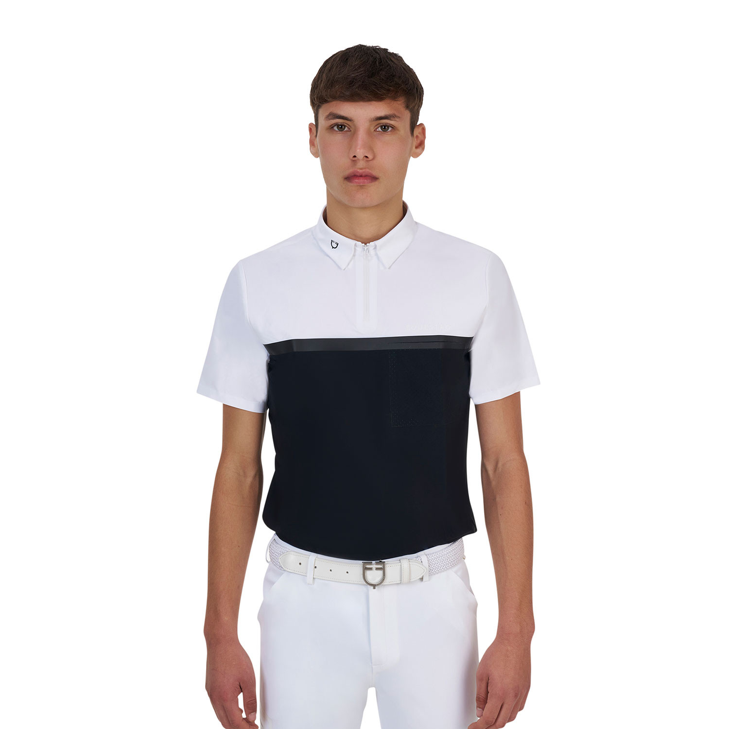 Herren-Turnierpoloshirt mit kurzen Ärmeln und Reißverschluss