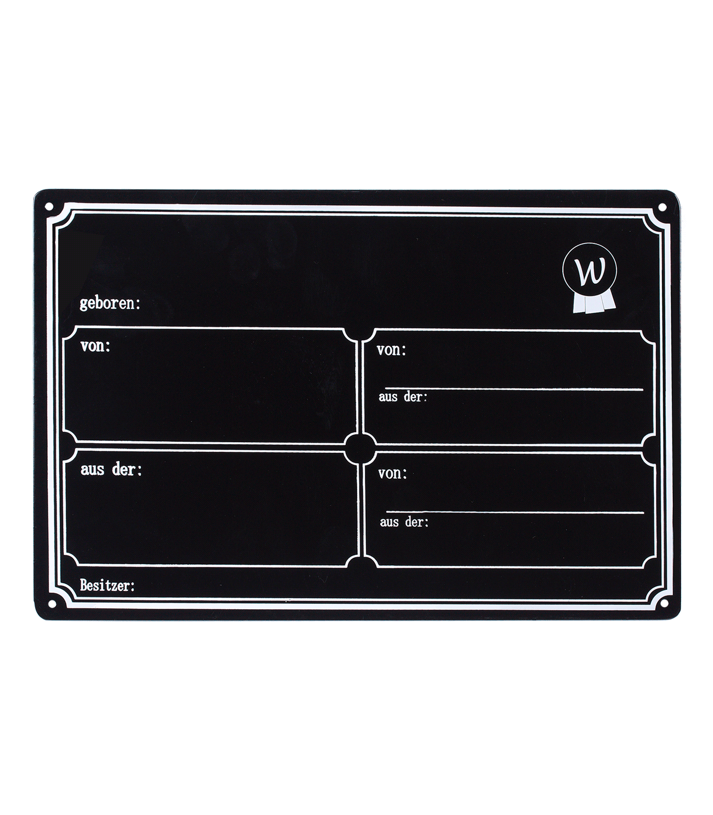 Boxenschild neutral, schwarz