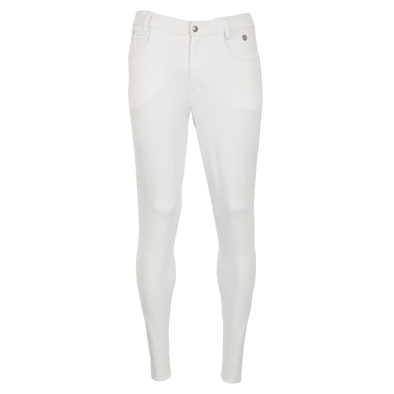 Show breeches Leeds men's knee patches in Snow white