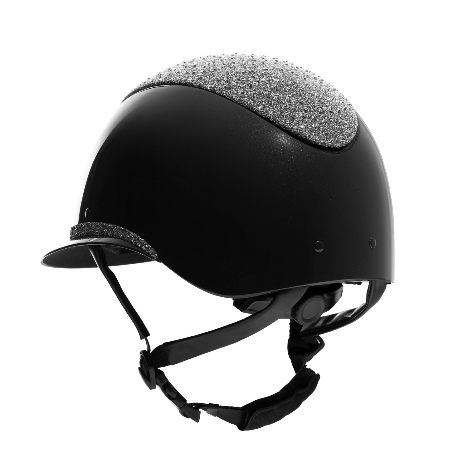 Reithelm mit breitem Visier und Strass, Norm EN 1384-2023