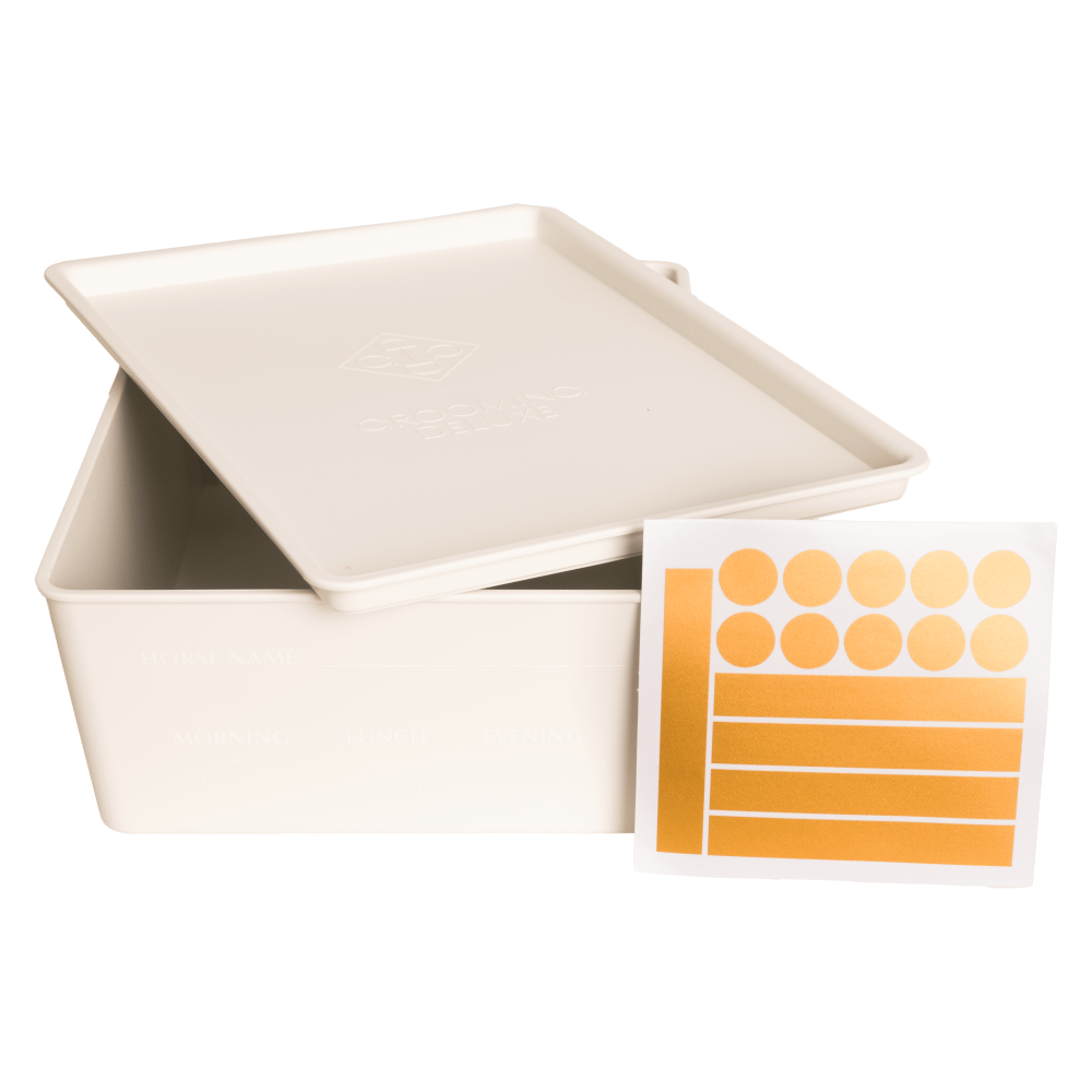 Feed box for horses with lid