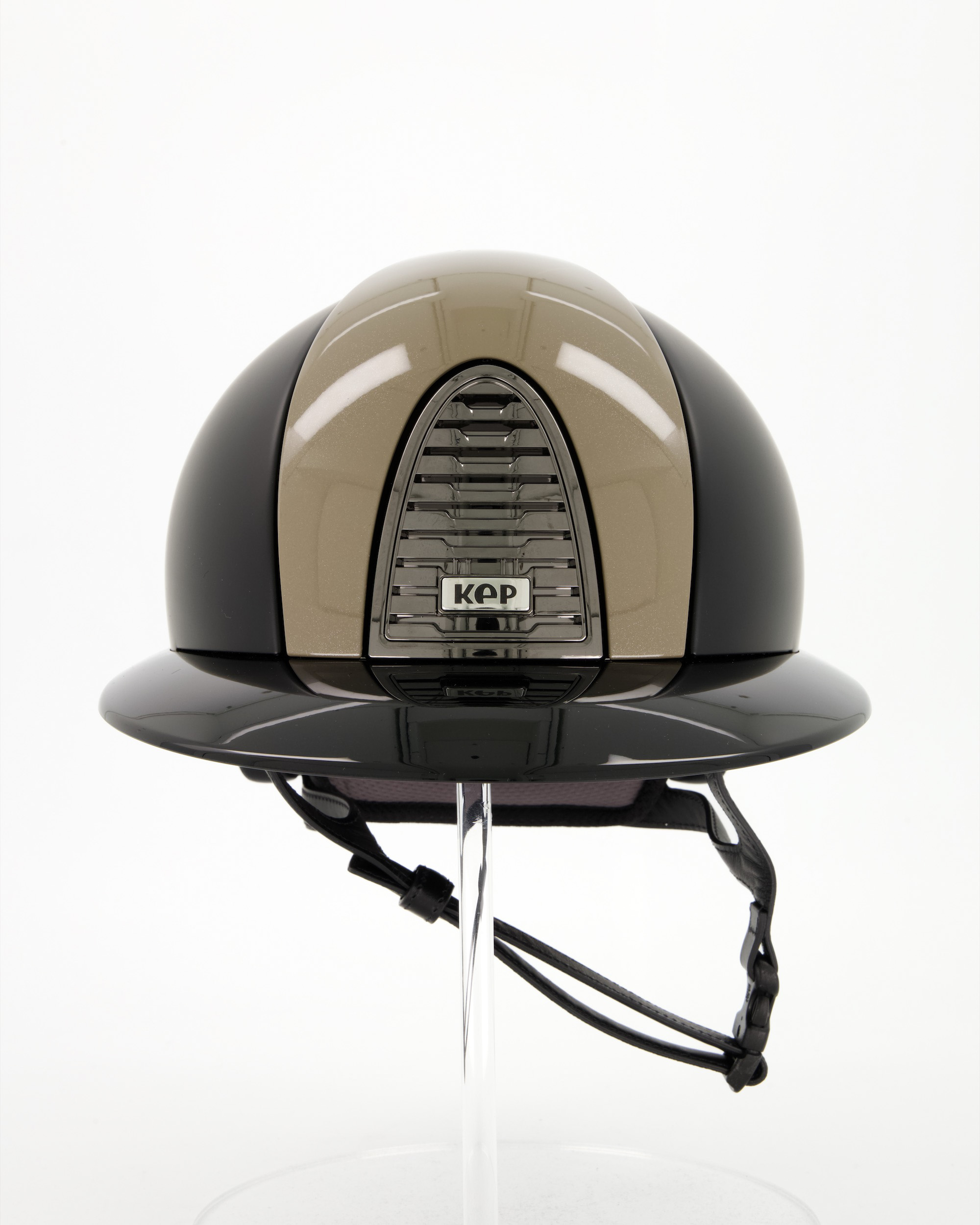 Reithelm Cromo 2.0 Textile Diamond Taupe Polo in schwarz