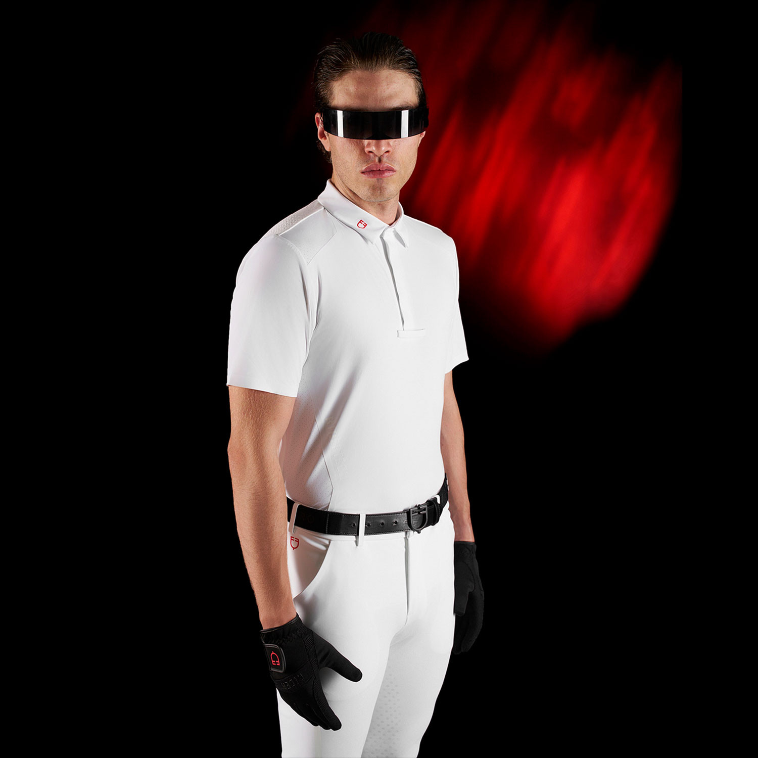 Ridertechnology Herren-Turnierpolo Langarm mit Knöpfen
