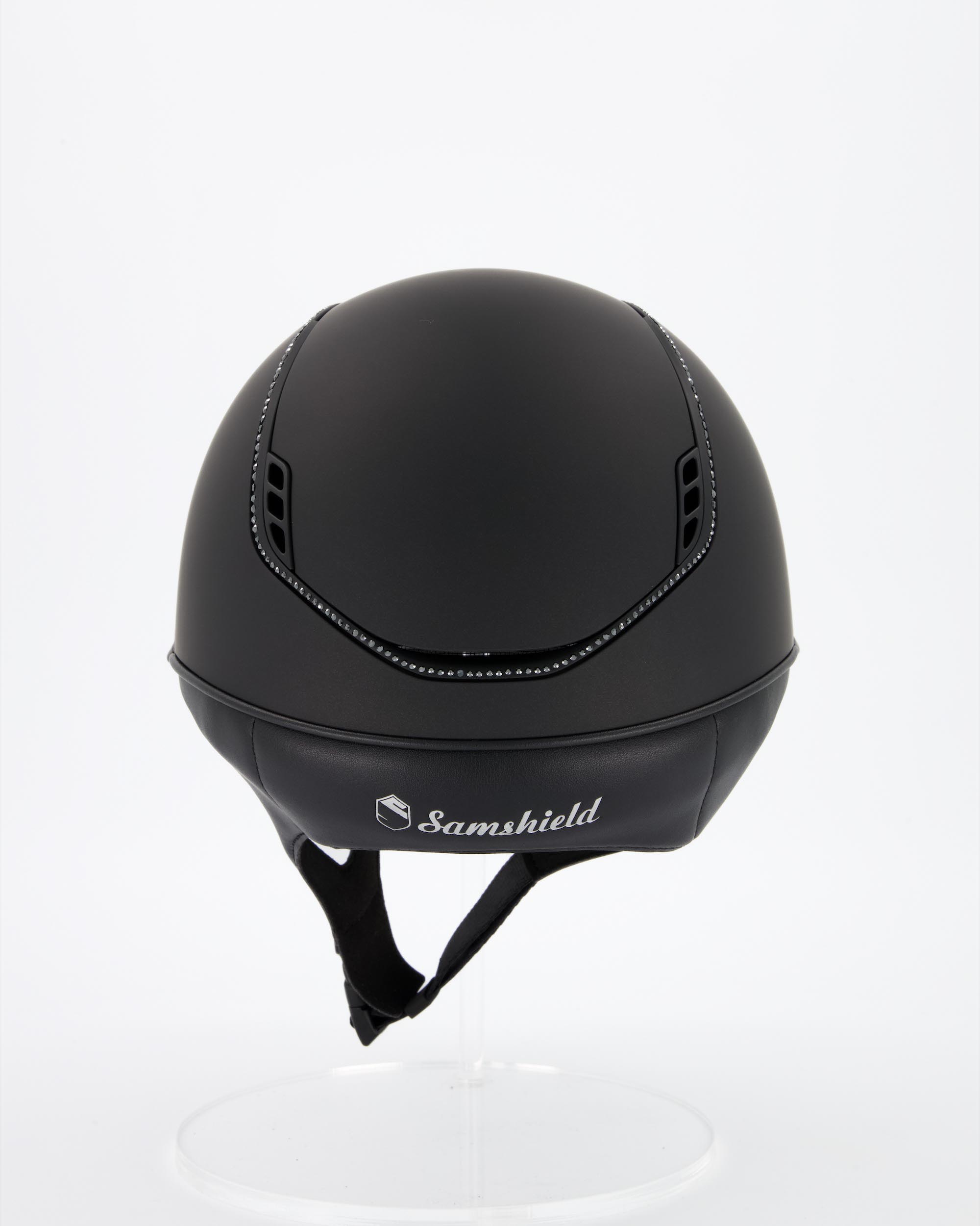 Riding helmet 2.0 Miss Shield Shadowmatt Black, Trim u. Blason Matt Black 300 Swarovski Jet Hemitate in black