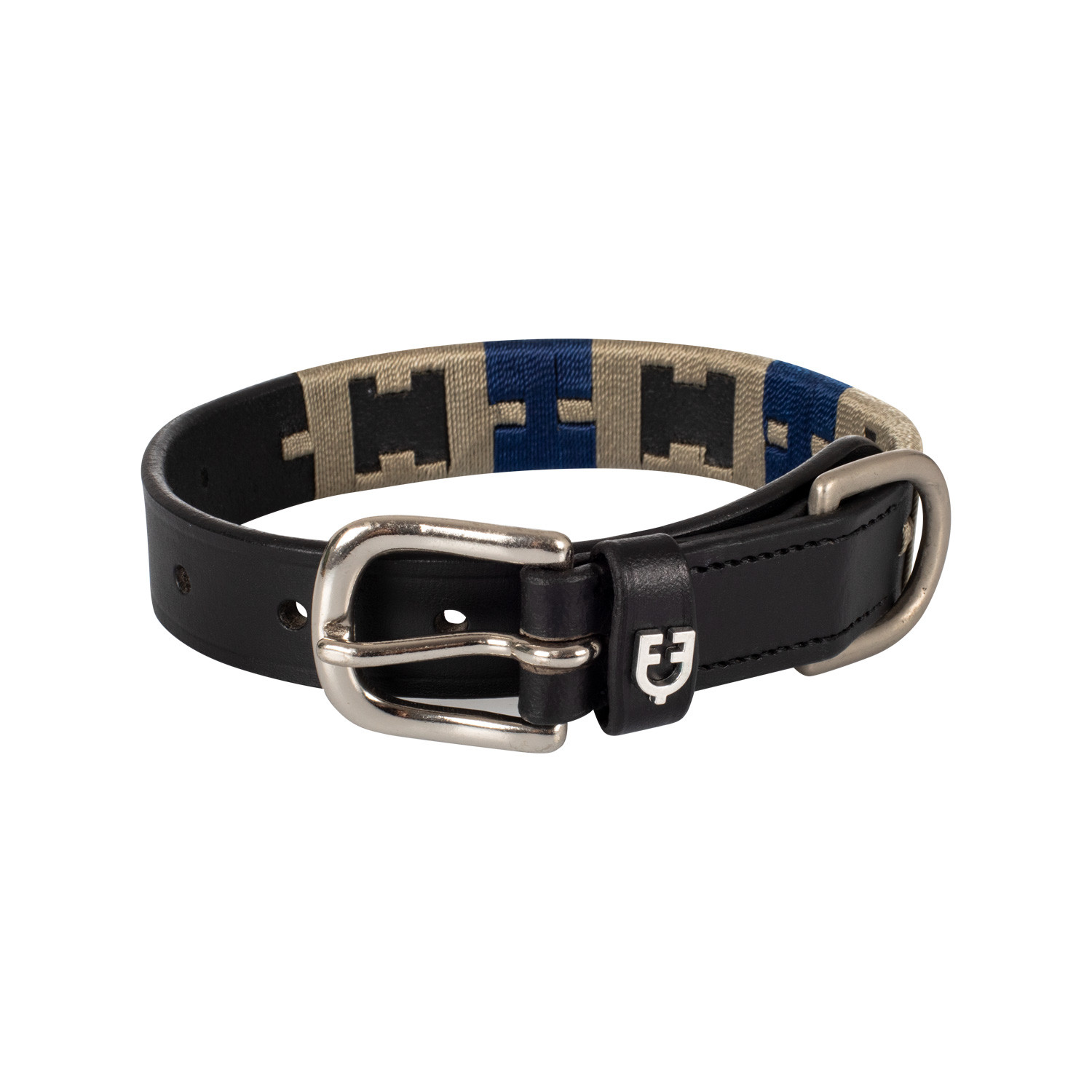 Leder-Hundehalsband mit geometrischem Muster