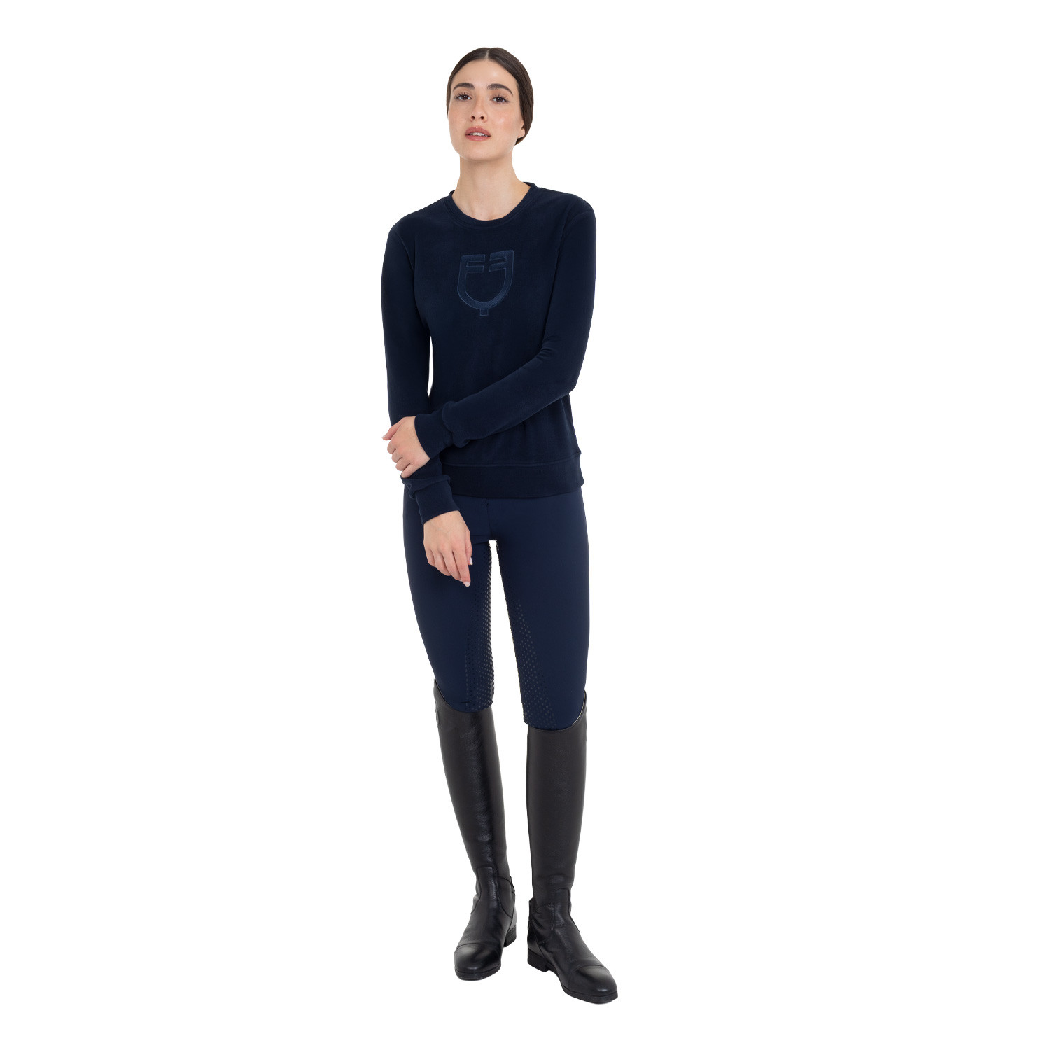 Damen-Fleece-Sweatshirt mit Rundhalsausschnitt