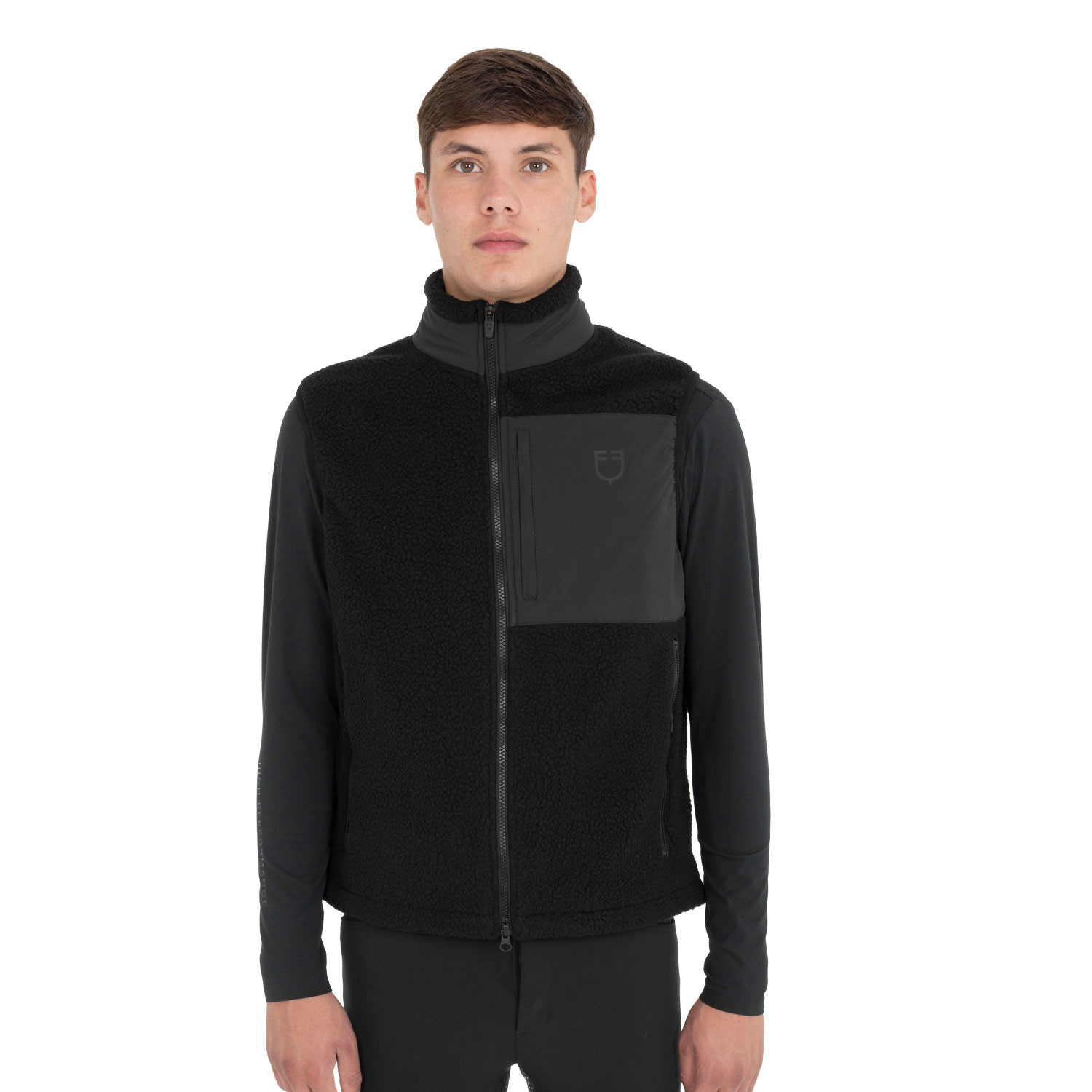 Herren-Teddyfleece-Weste mit Fronttasche
