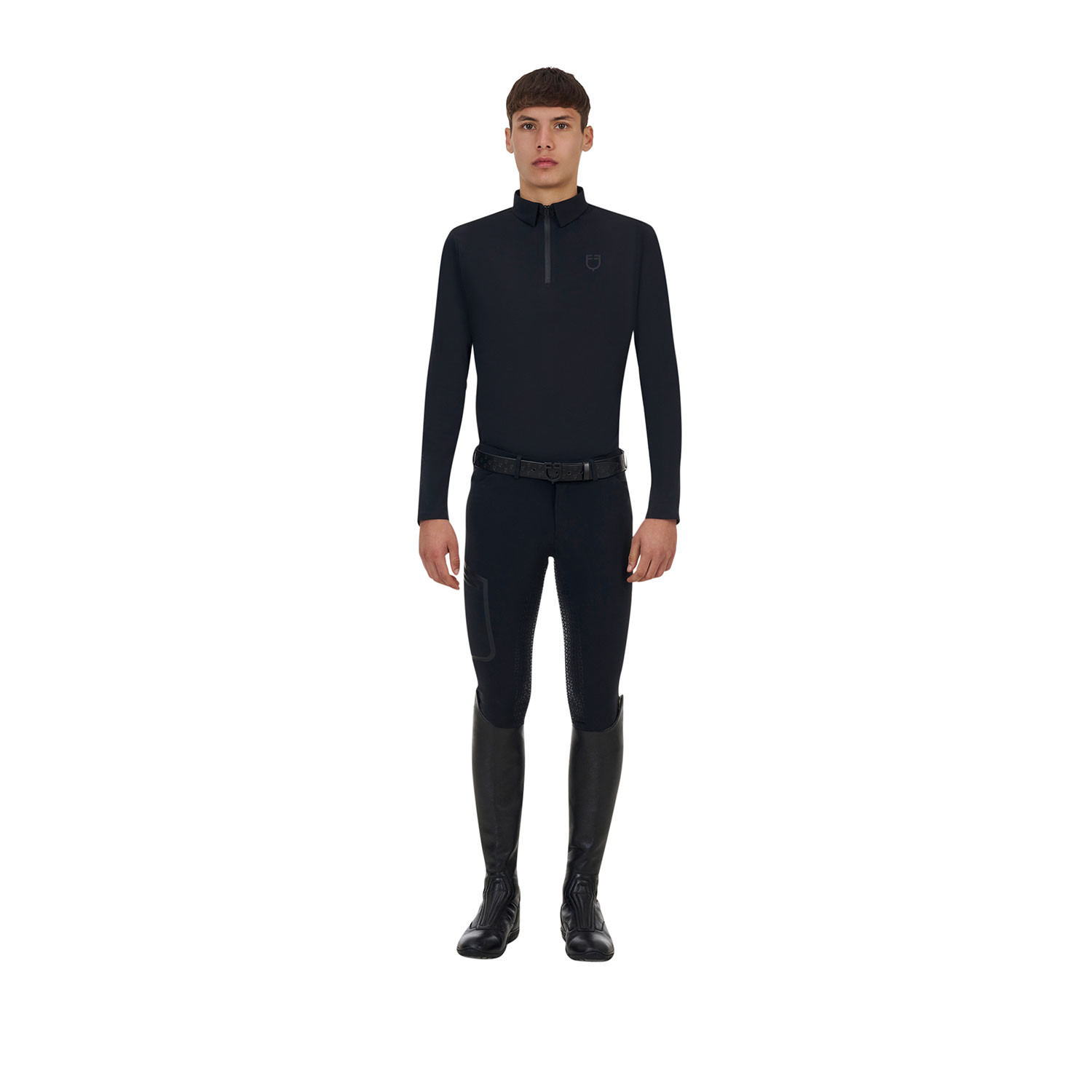 Ridertechnology Herren-Trainingspolo Langarm mit Reißverschluss