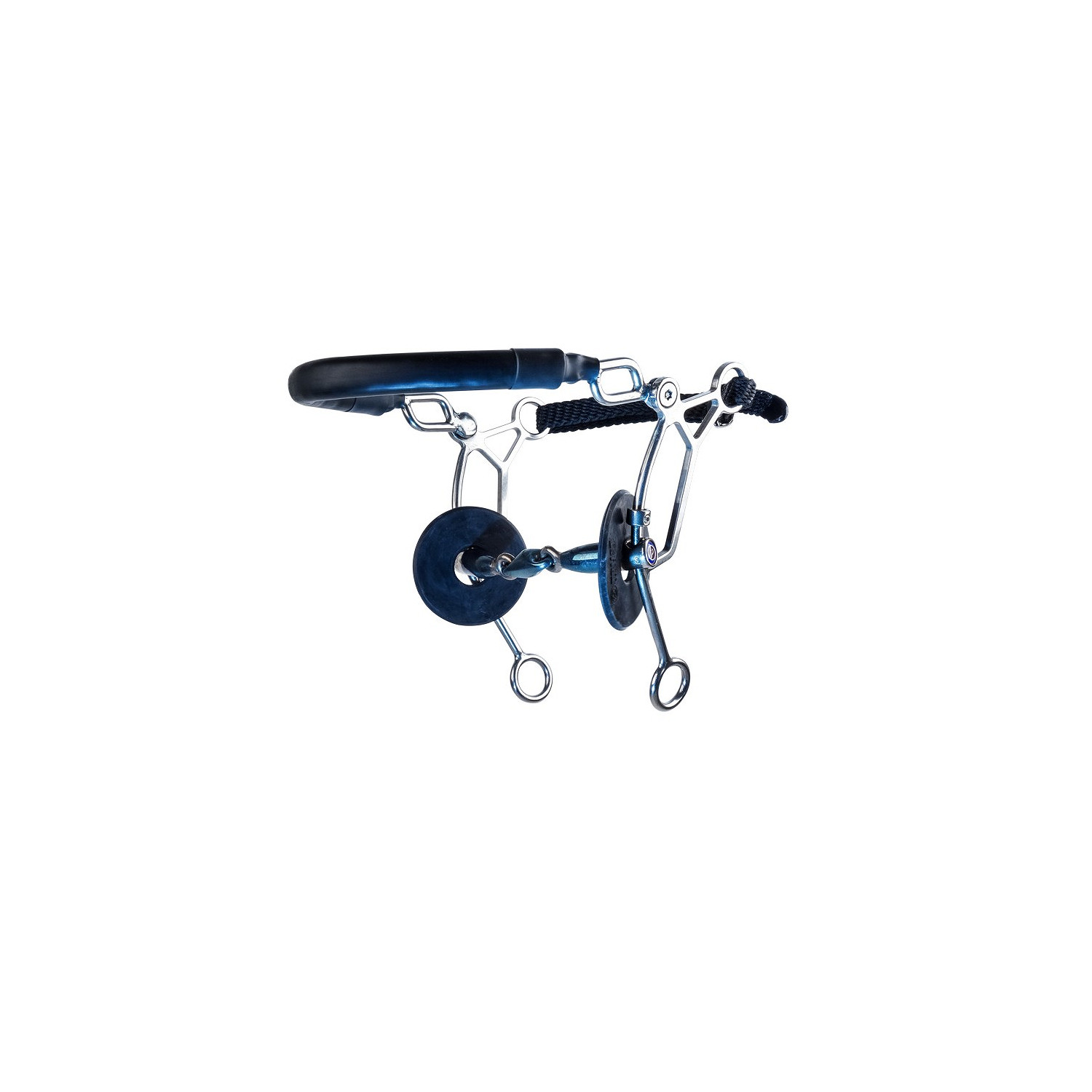 Sweet Iron Hackamore Kombi long-eliptical-16 in blau