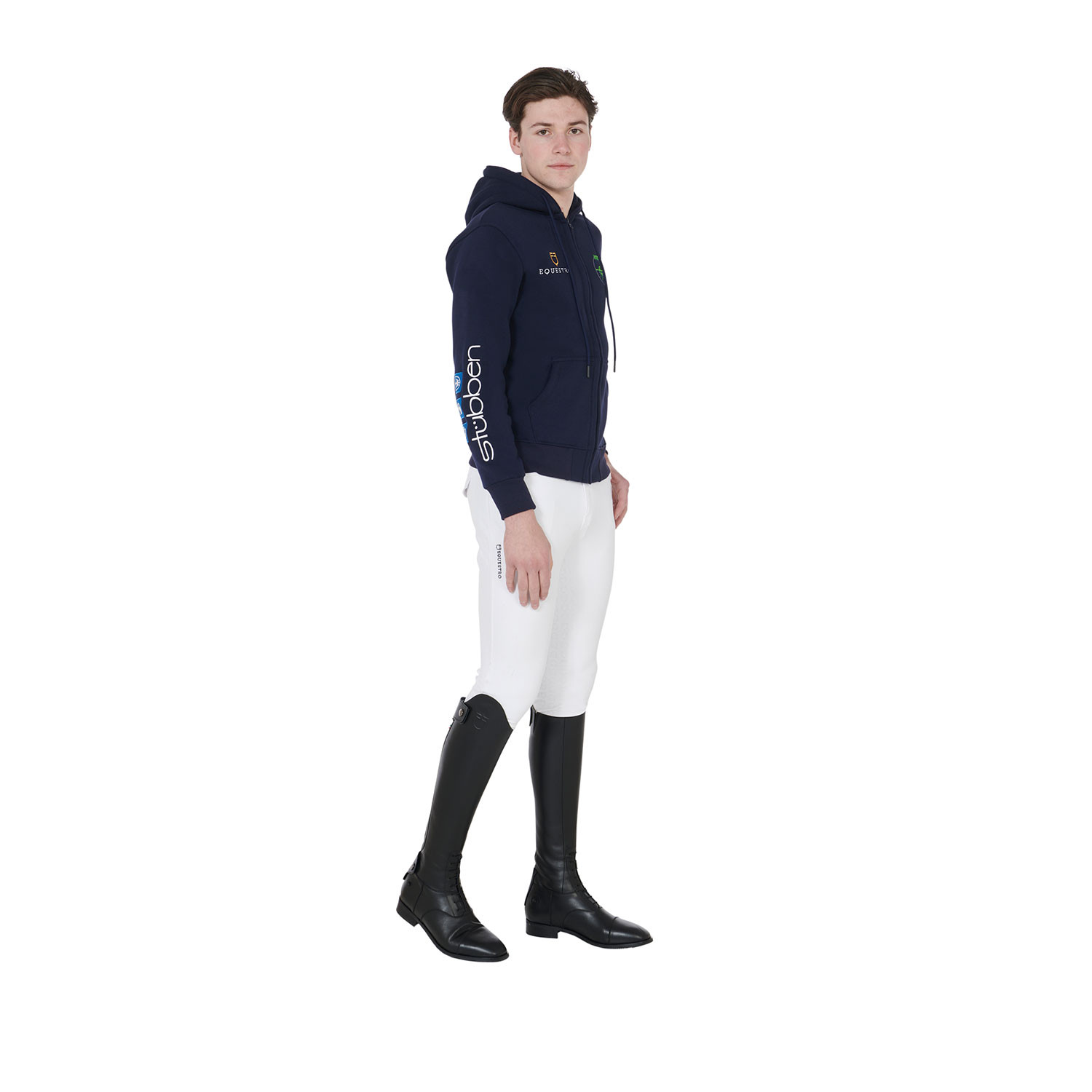 Herren-Sweatshirt mit Kapuze und Multi-Logo