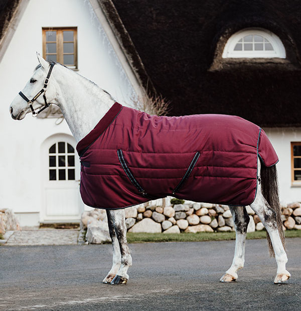 Stalldecke Cosy Stable 200g in Burgundy/ Burgundy, Teal & Navy