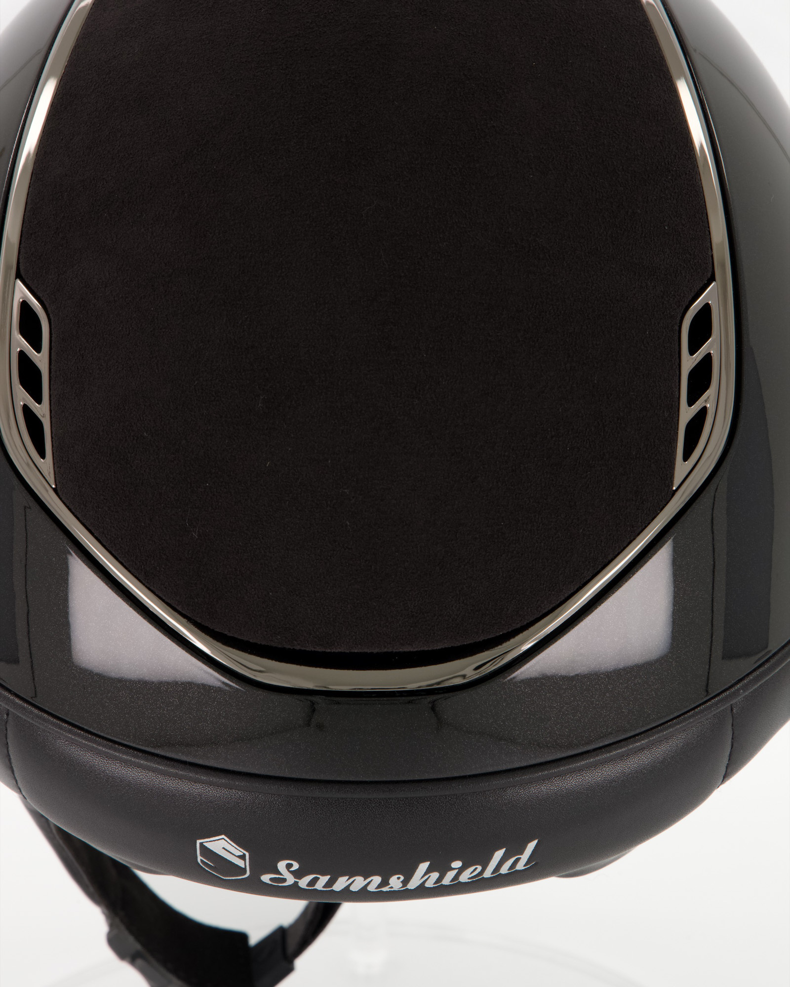 Reithelm 2.0 Miss Shield Shadowglossy Black,Top Alcantara Black, Frontal Band Crystal Leaf, Trim Black Chrome, Blason Black Chrome in schwarz