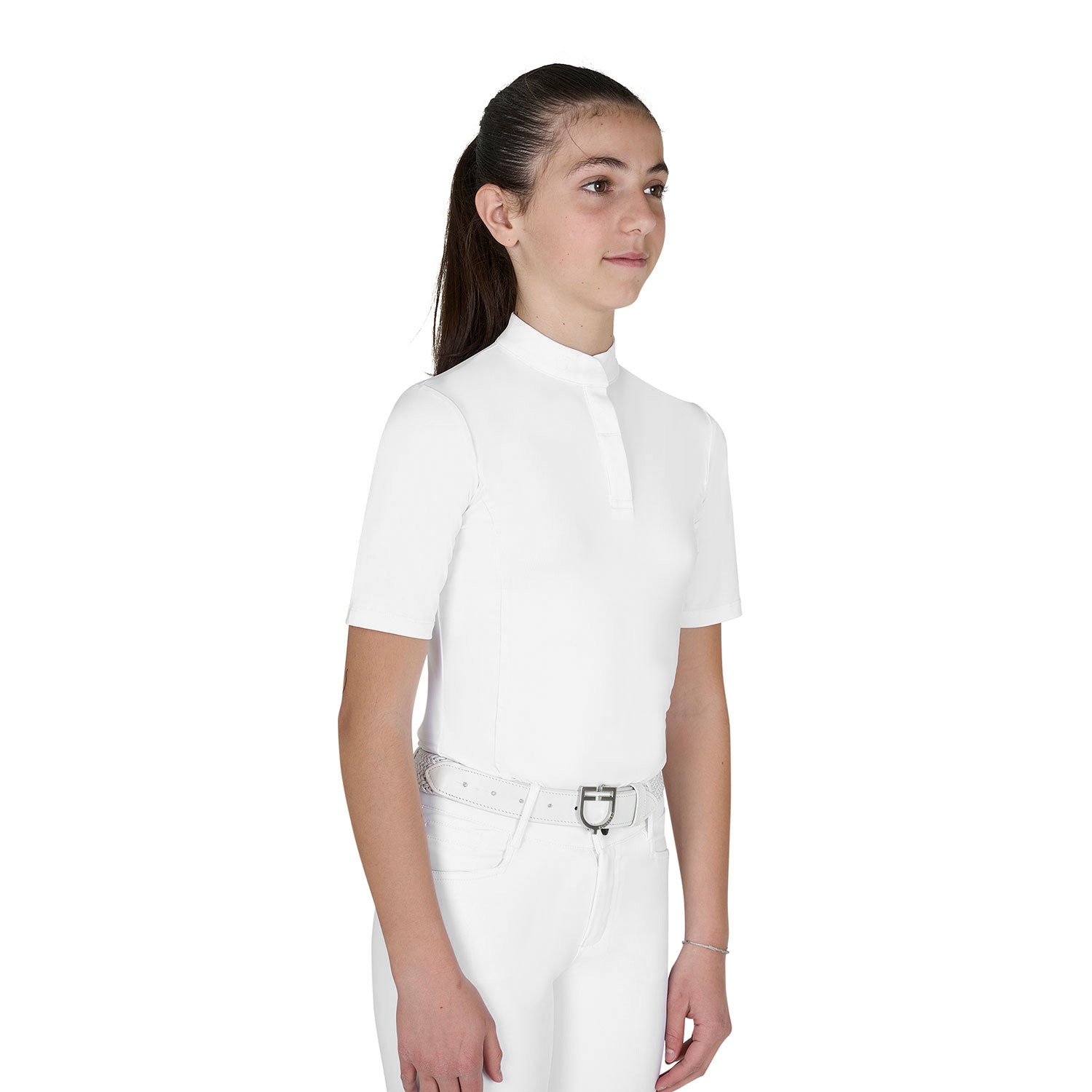 Schmal geschnittenes Turnier-Poloshirt mit Knöpfen für Mädchen