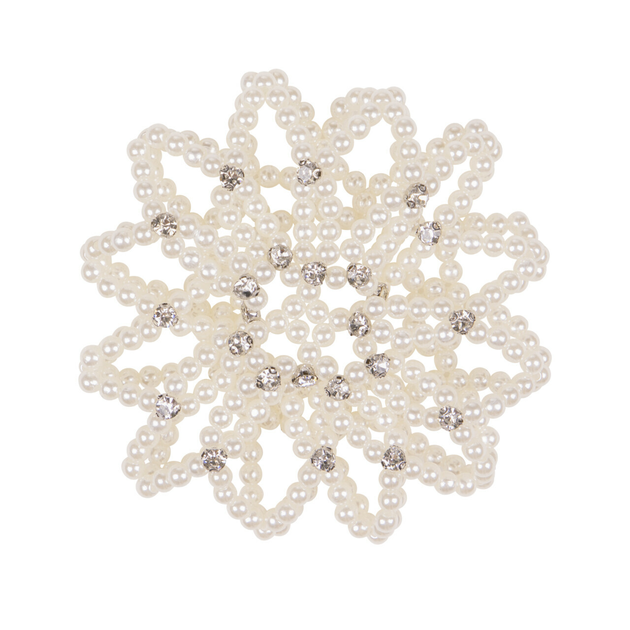 Pearl hairnet with rhinestones