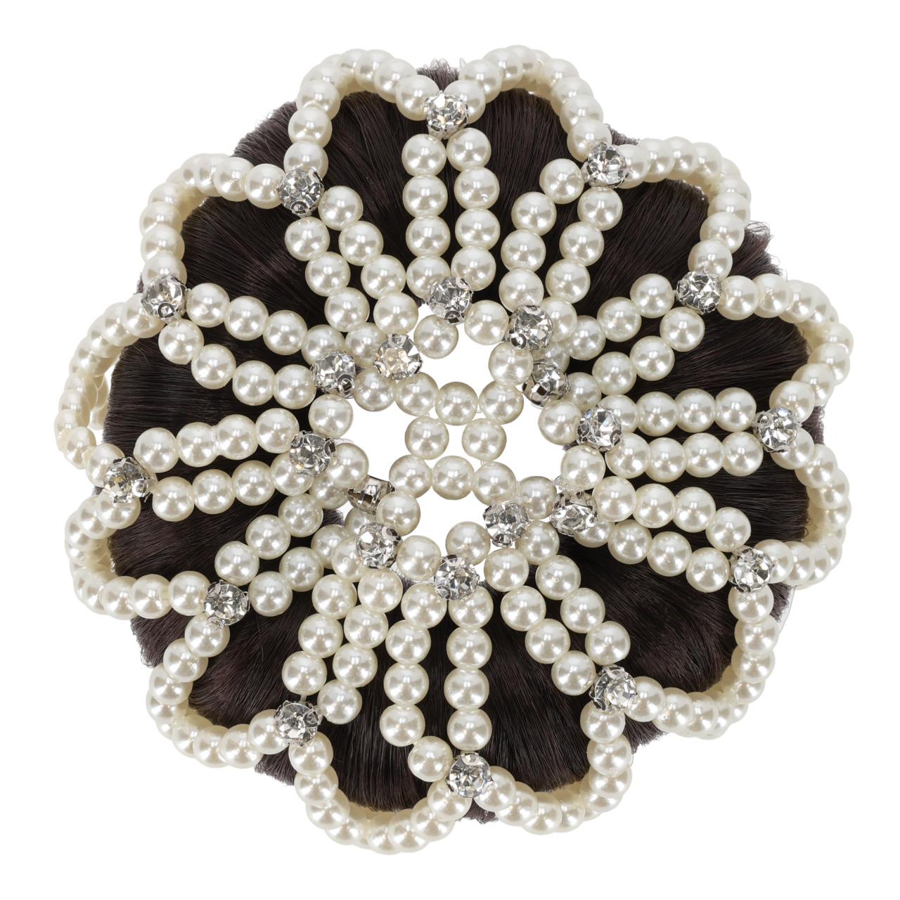 Pearl hairnet with rhinestones