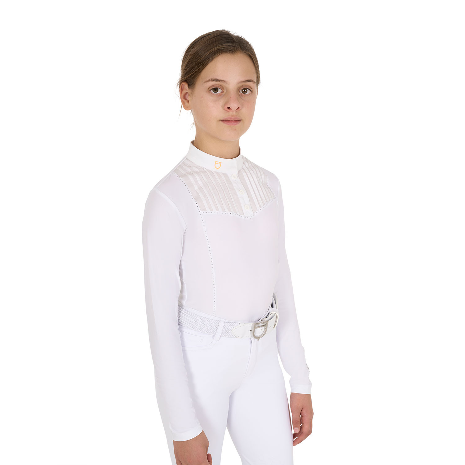 Polo de concours fille coupe ajustée avec strass