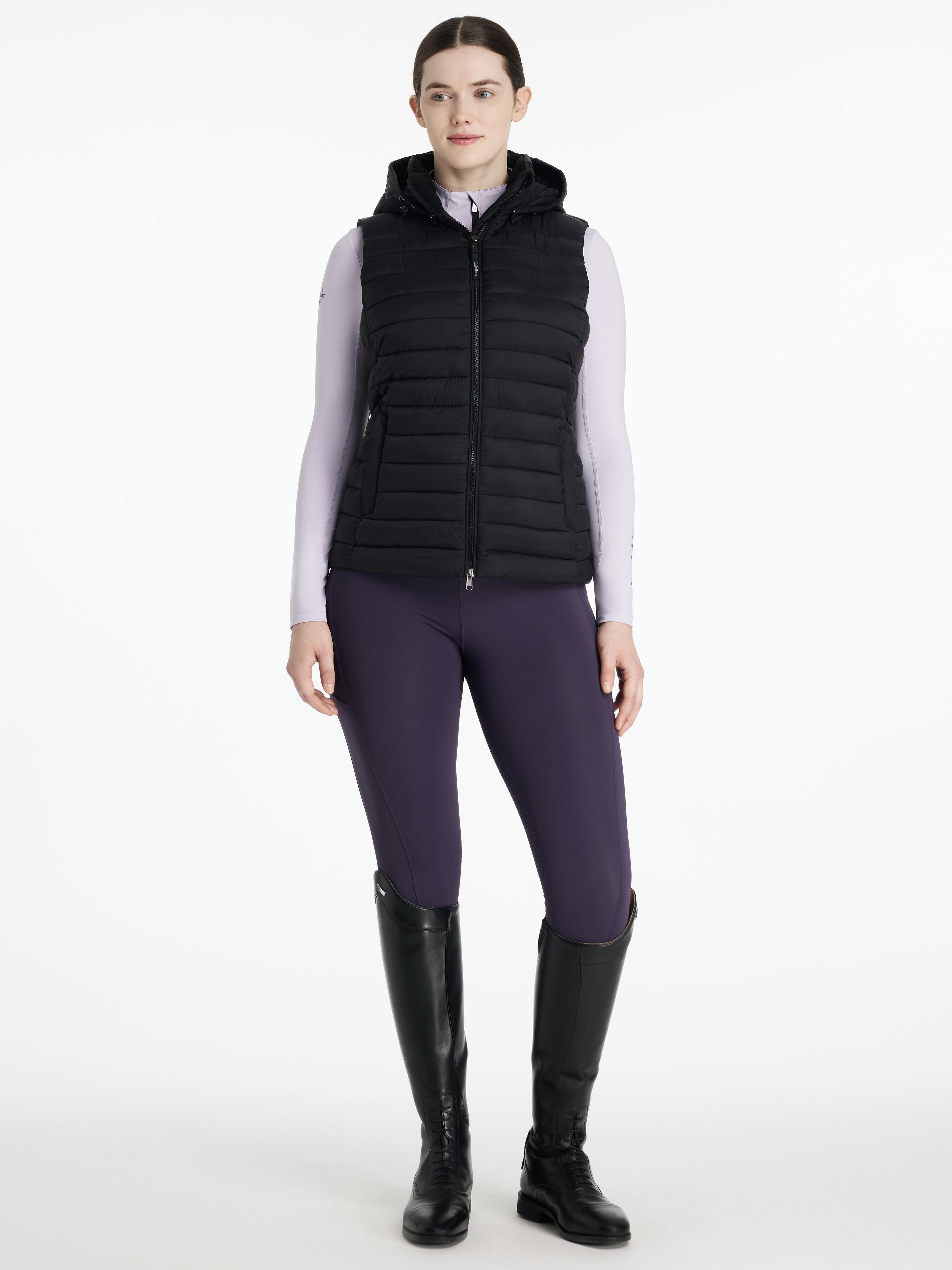 Rose quilted vest with hood