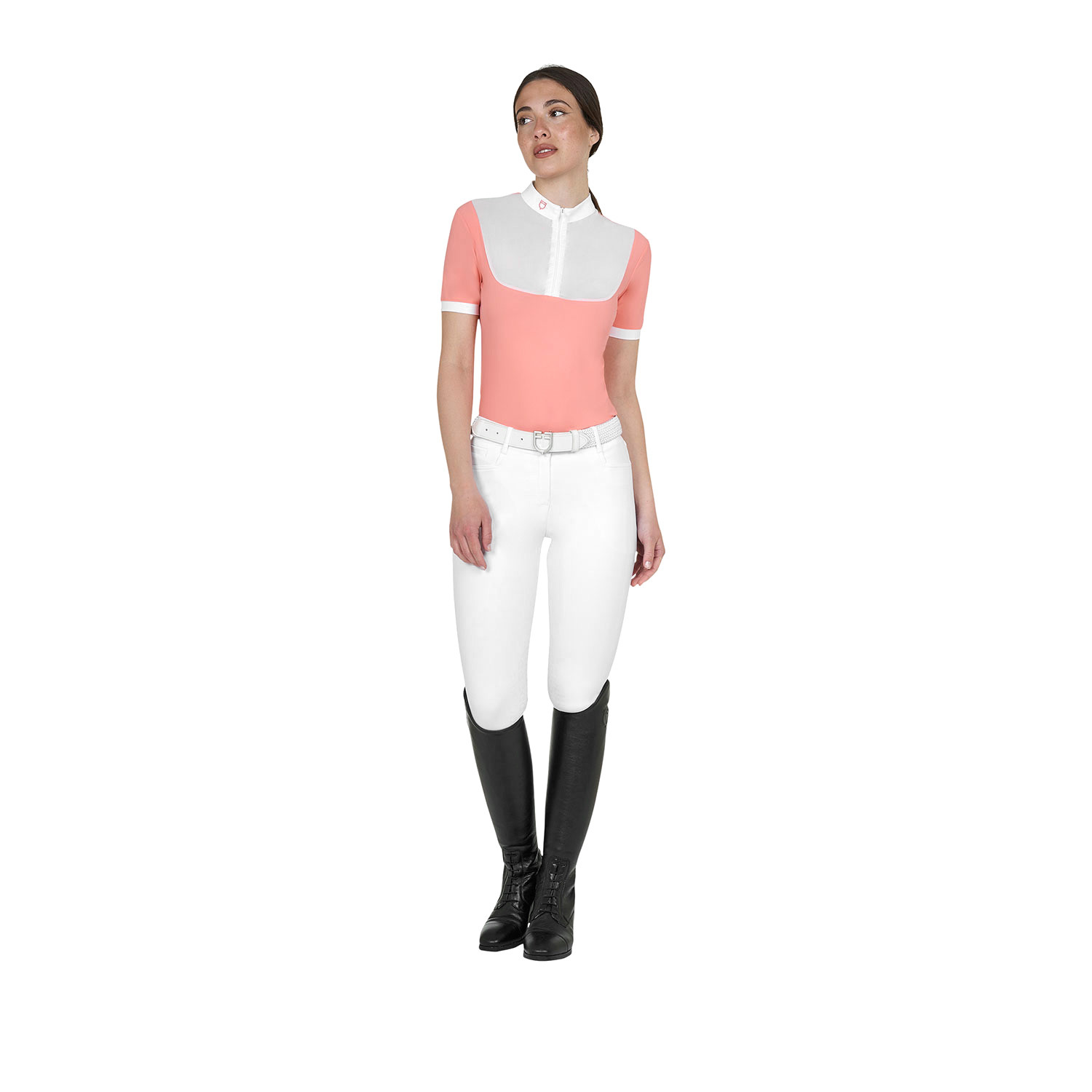 Elegantes Kurzarm-Turnierpolo für Damen aus Jacquard