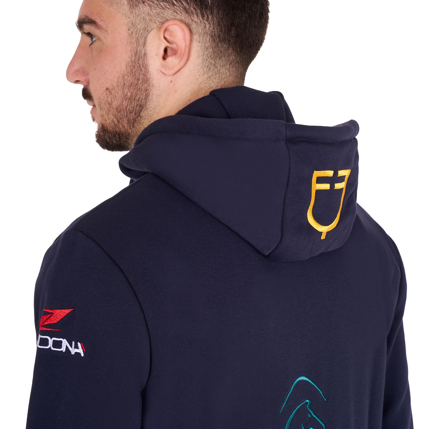 Herren-Sweatshirt mit Kapuze und Multi-Logo
