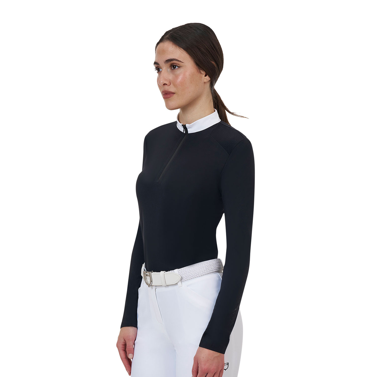 Ridertechnology Turnier-Polo-Shirt Langarm mit Reißverschluss