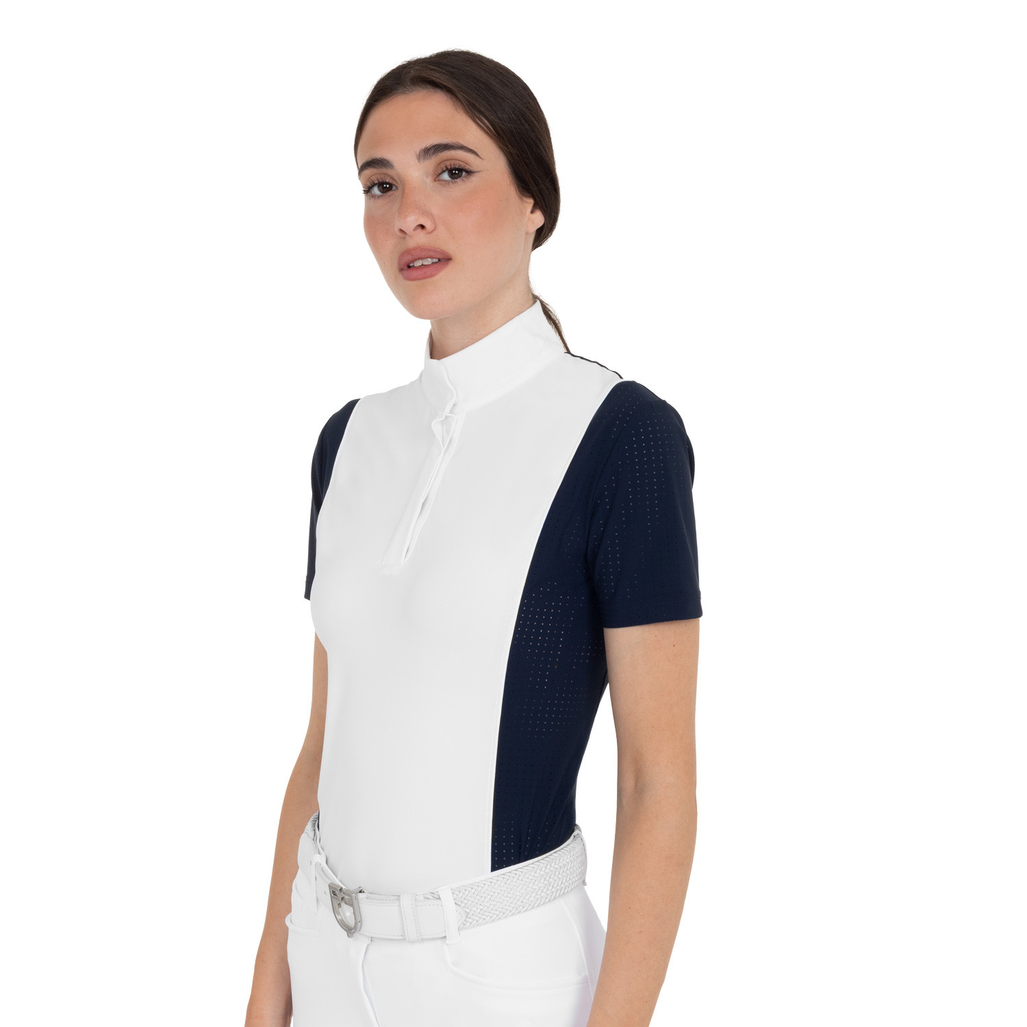 Damen-Turnierpolo kurzarm mit Mesh-Einsätzen