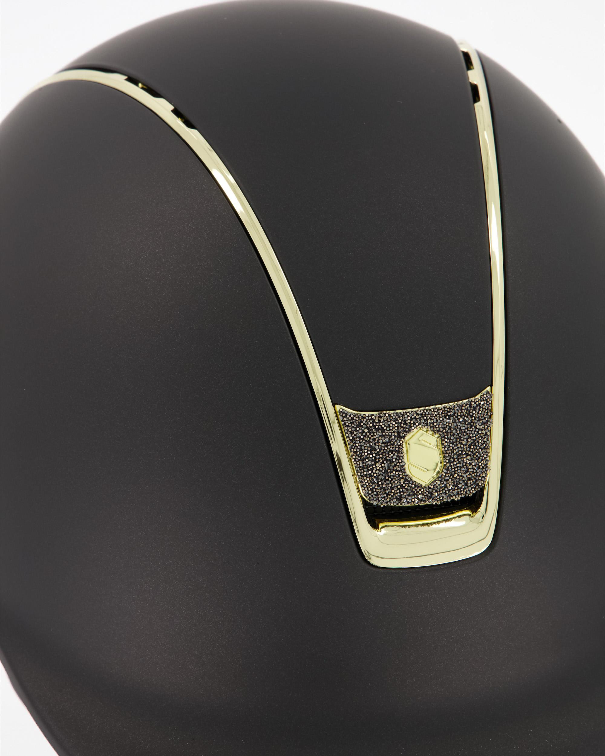 Reithelm 2.0 Shadowmatt Trim Gold Chrome Blason Crystal Fabric Gold in schwarz