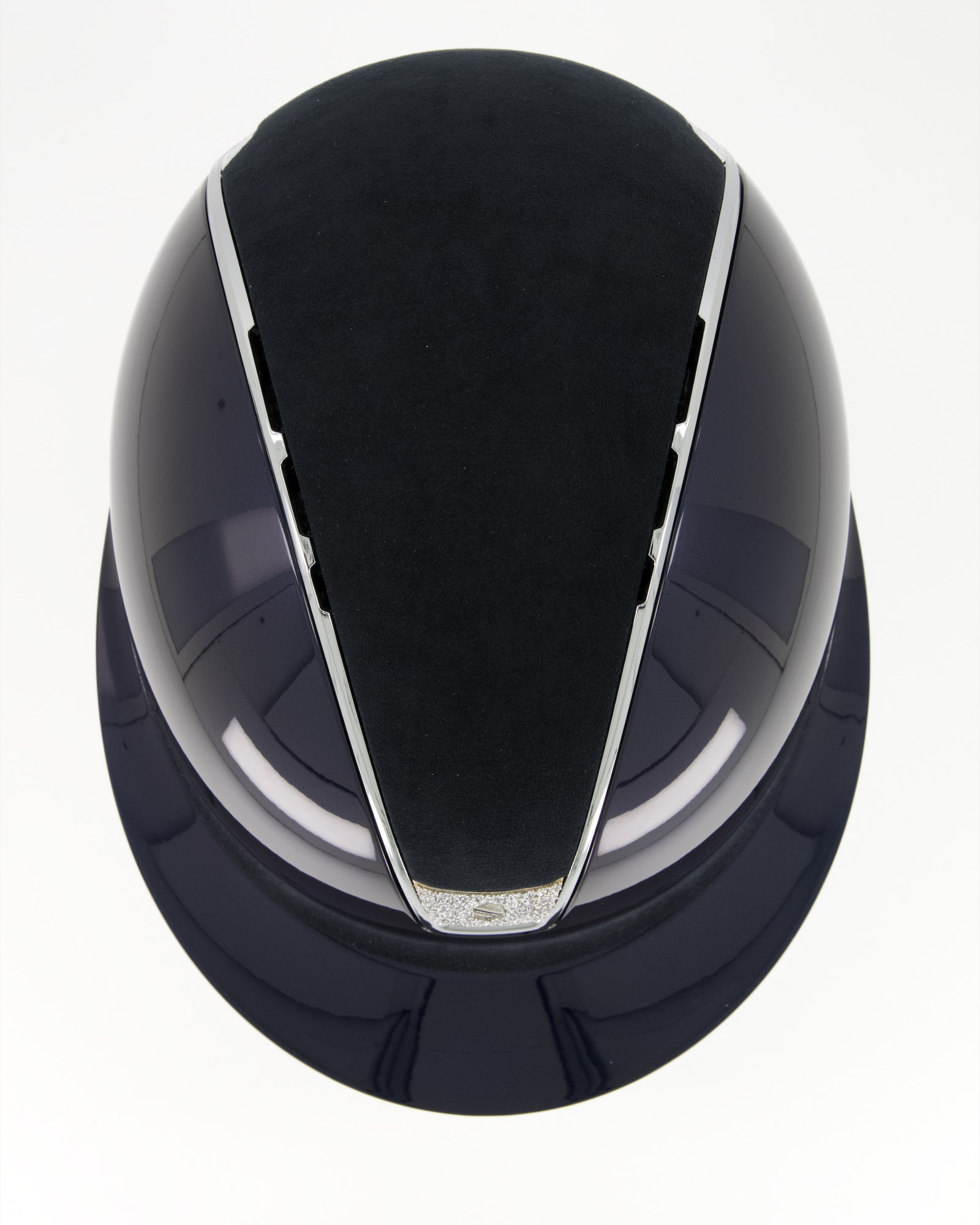 Reithelm Miss Shield 2.0 Shadowglossy, Top Alcantara Blue, Frontal Band Alcantara Blue, Trim Chrome Silver, Blason Crystal Fabric Silver in Blau