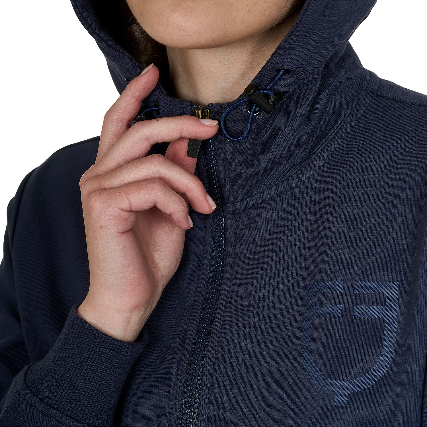 Sweatshirt für Damen mit verstellbarer Kapuze und Reißverschluss