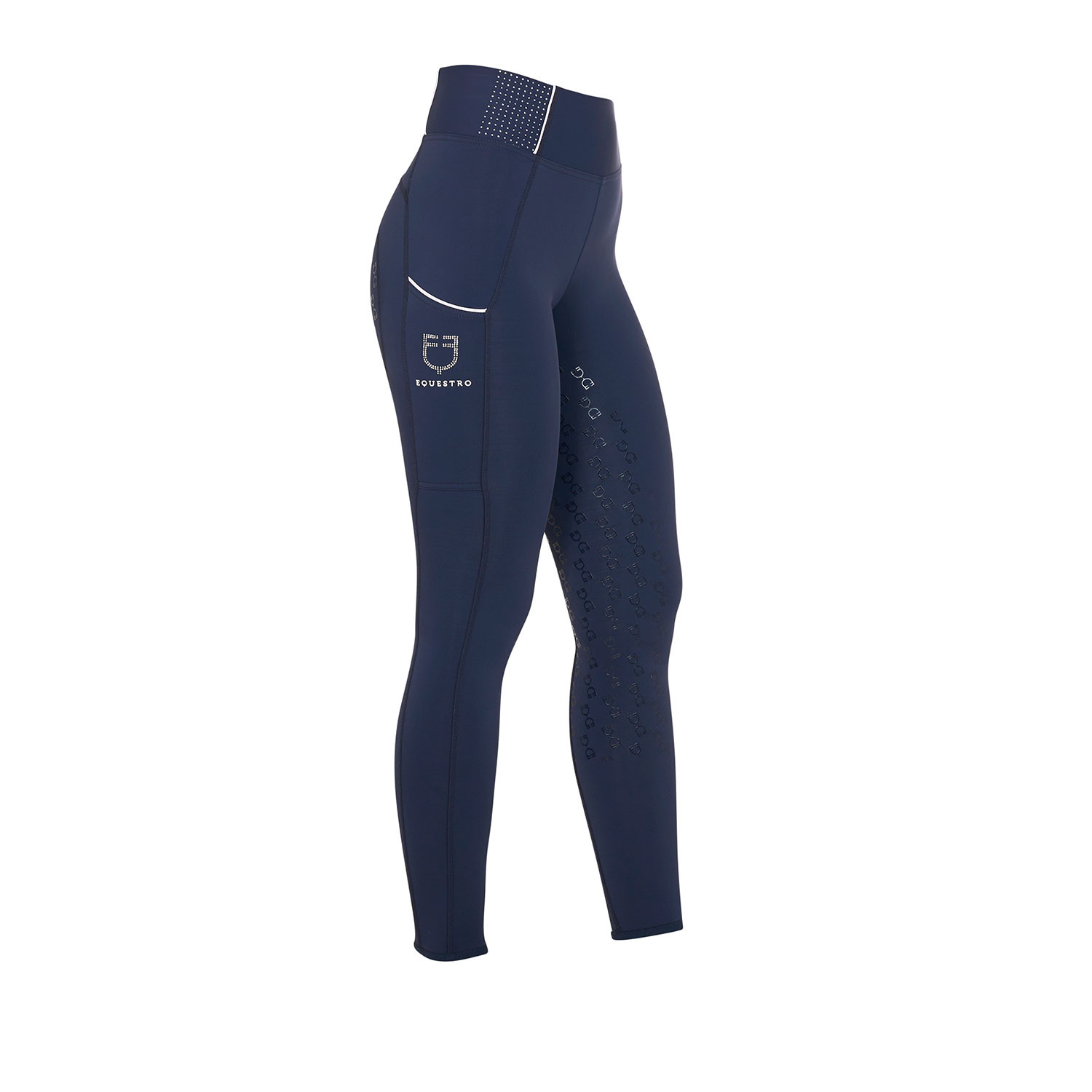Taillierte Damen-Leggings mit Strasssteinen