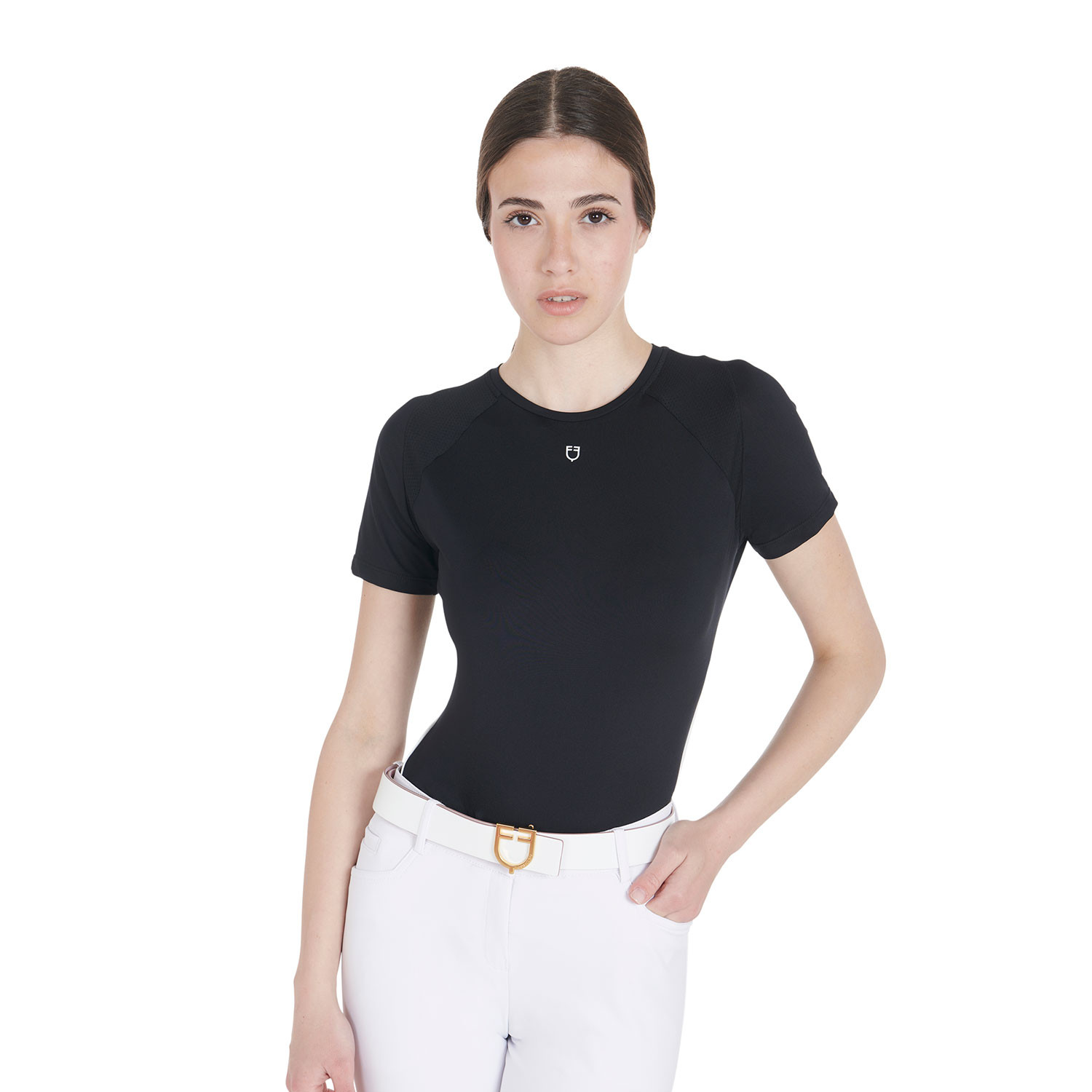 Damen-Trainingsshirt Slim Fit technisch