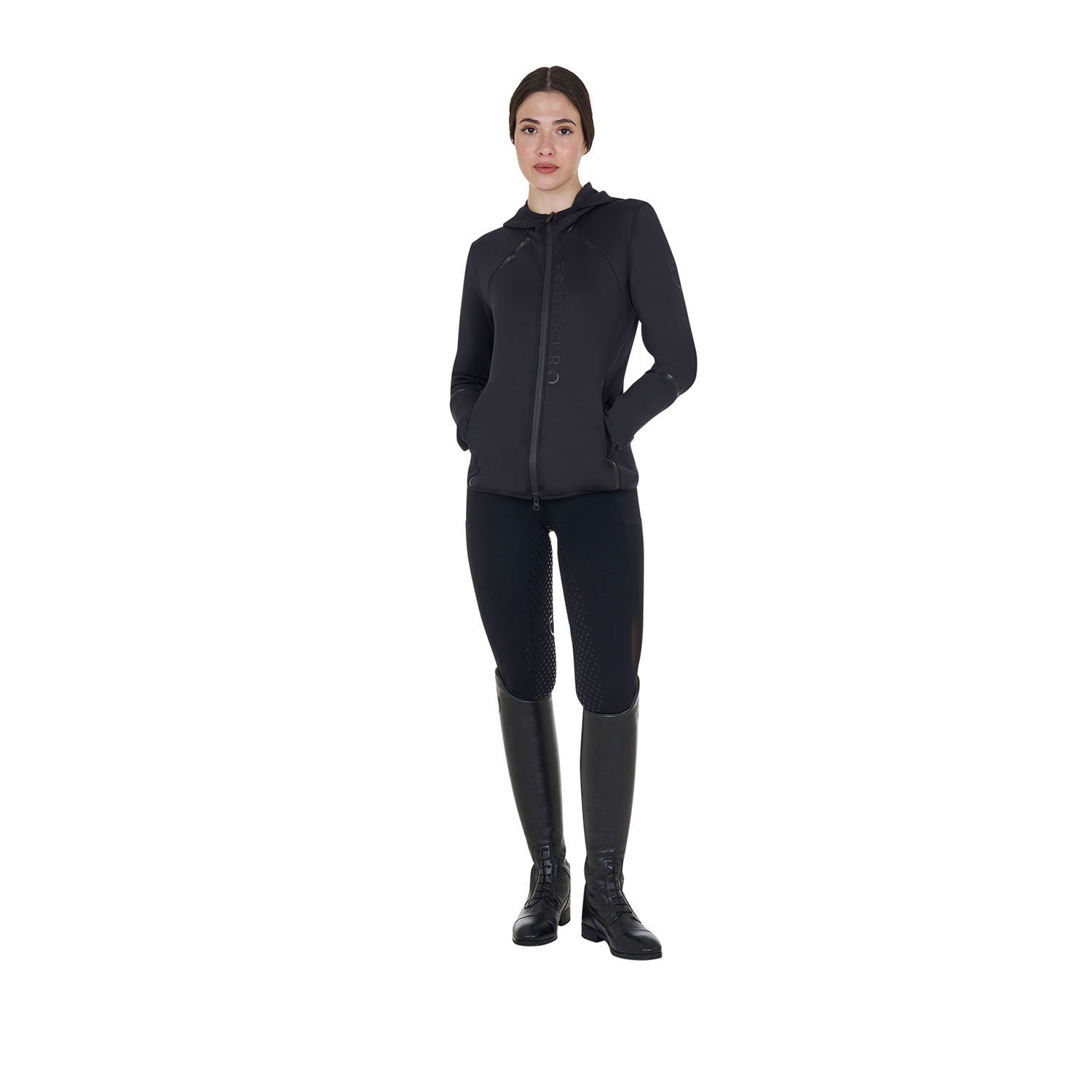 Technisches Damen-Jersey-Sweatshirt mit Reißverschluss
